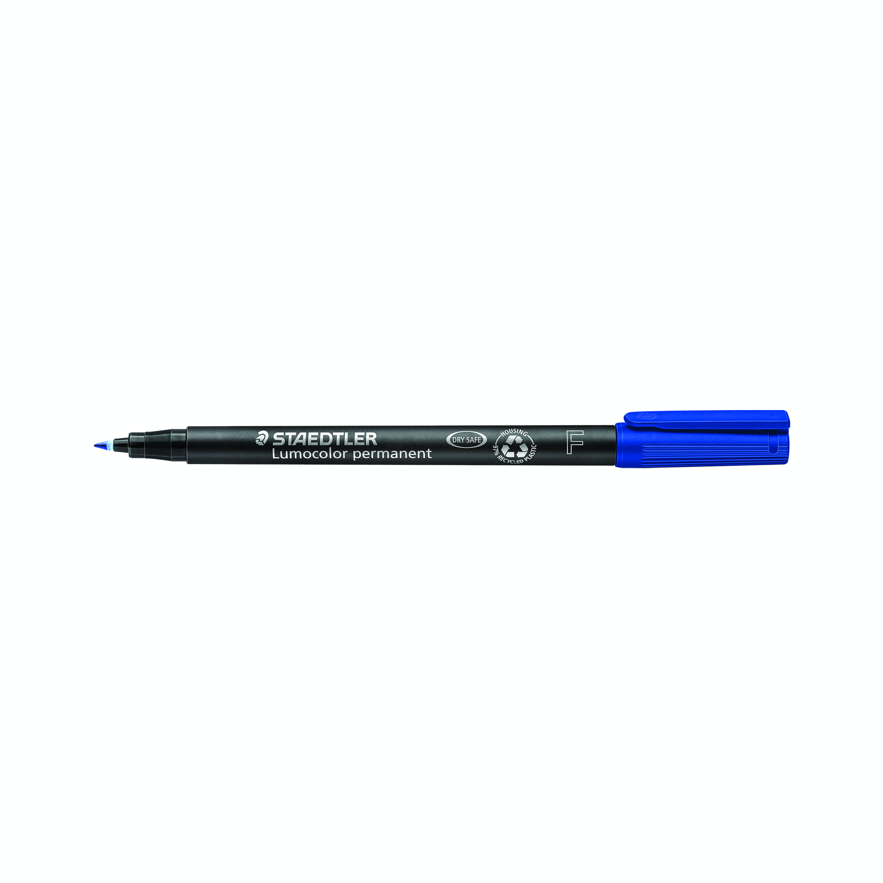 Staedtler+Lumocolor+Permanent+Universal+Pen+Fine+0.6mm+Blue+Pack+of+10+318-3