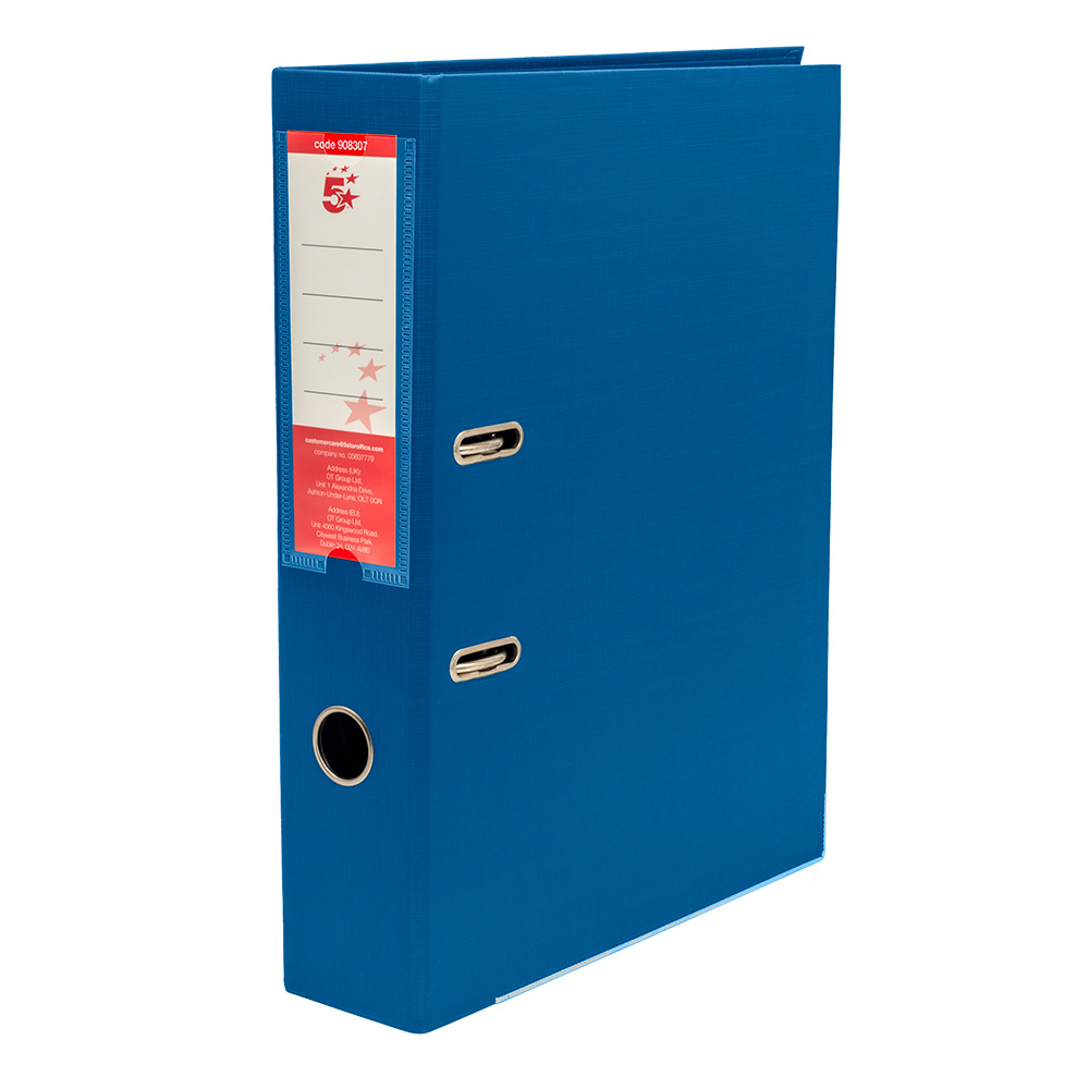 5+Star+Office+Premium+Polypropylene+Lever+Arch+File+A4+Royal+Blue+%28Pack+of+10%29