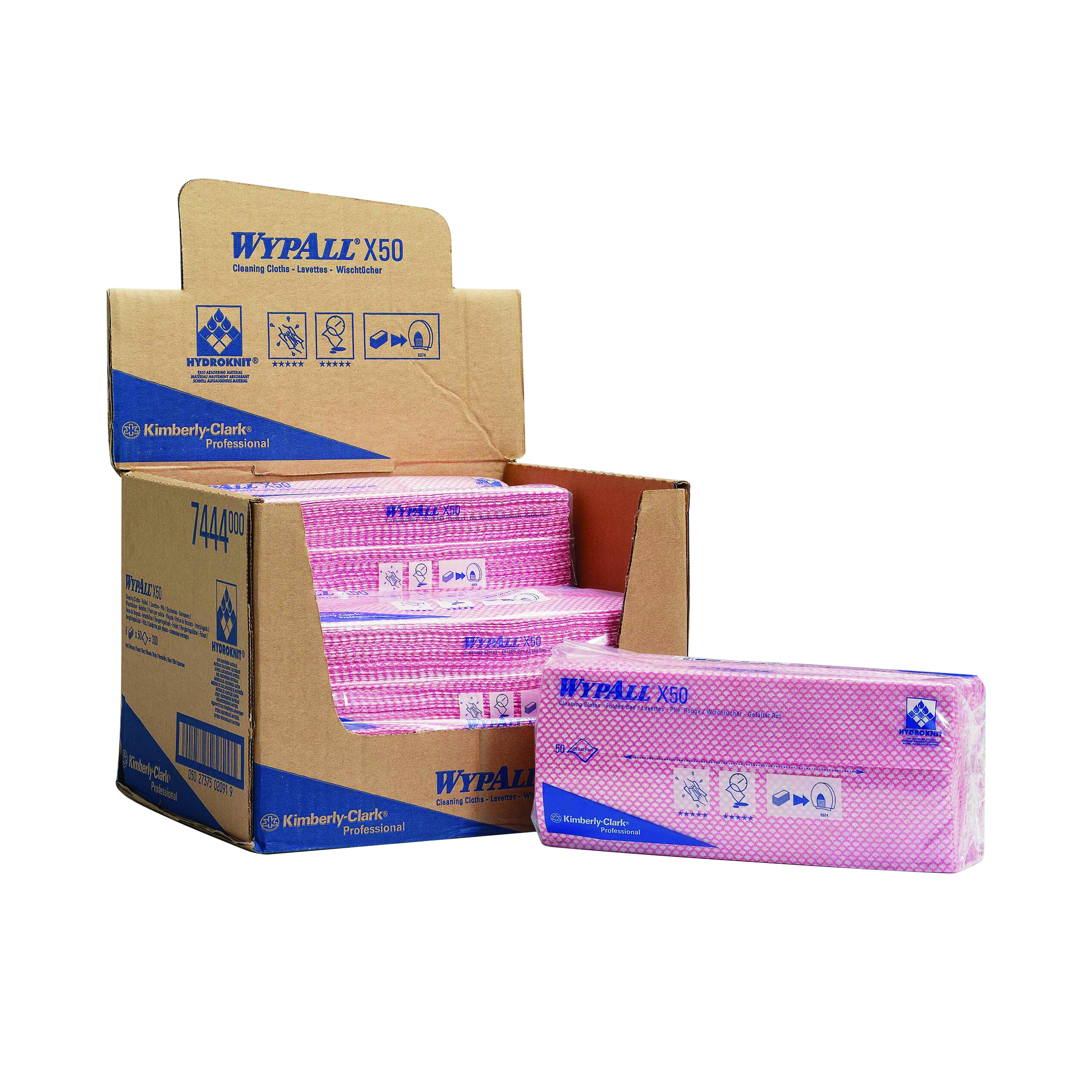 Wypall+X50+Cleaning+Cloths+Red+%28Pack+of+50%29+7444