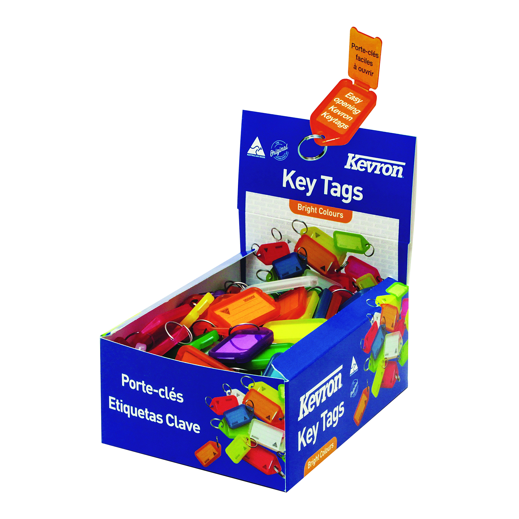 Kevron+Plastic+Clicktag+Key+Tag+Assorted+%28Pack+of+100%29+ID5AC100