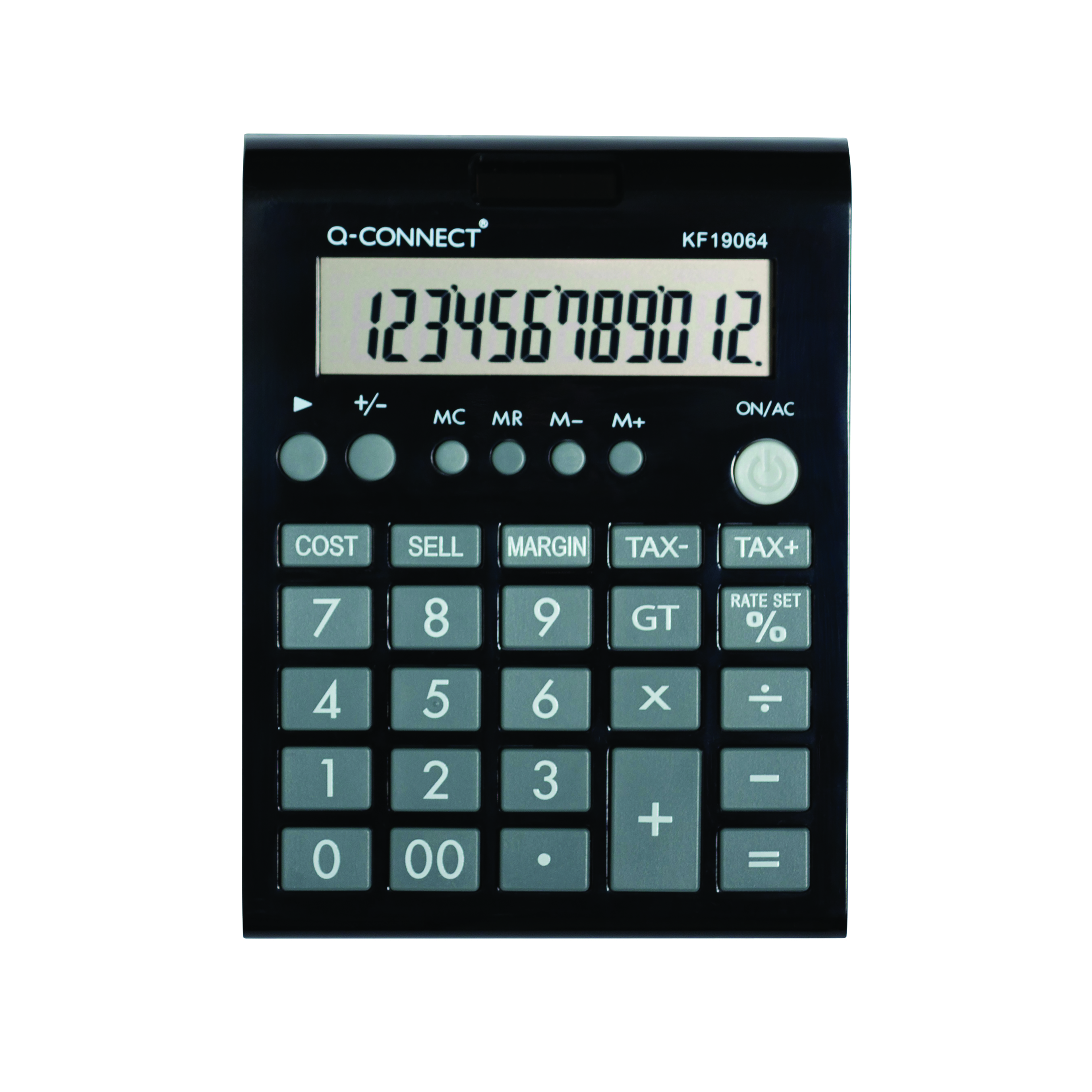 Q-Connect+12+Digit+Business+Table+Top+Calculator+Medium+Black+KF19064