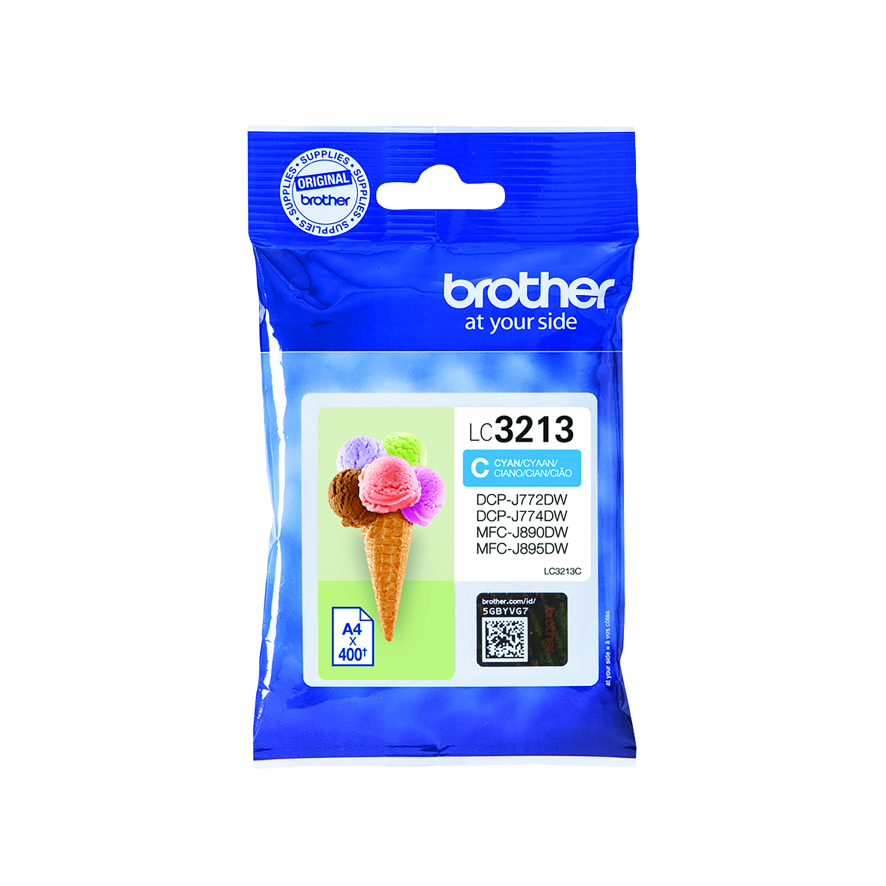 Brother+LC3213C+Inkjet+Cartridge+High+Yield+Cyan+LC3213C