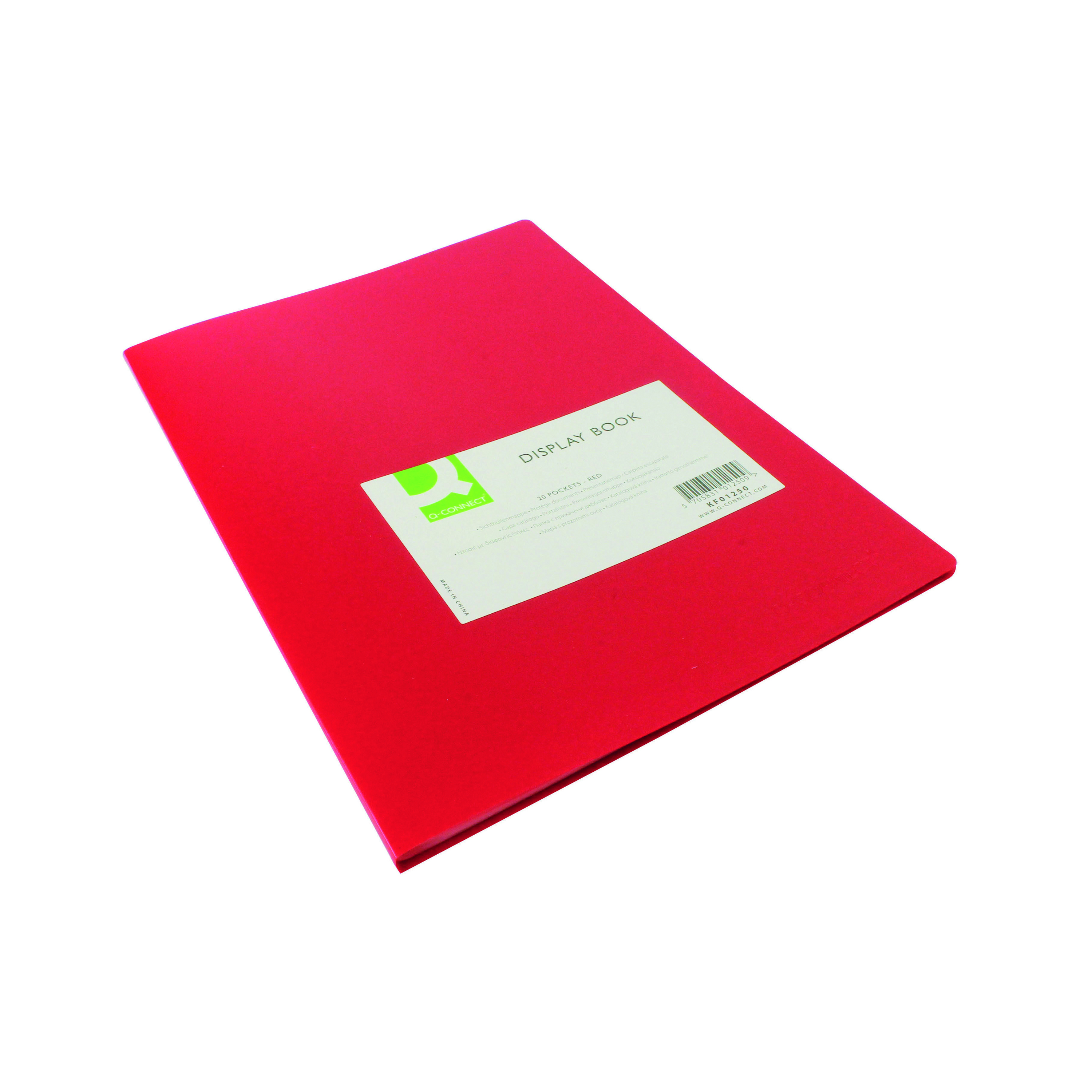 Q-Connect+Polypropylene+Display+Book+20+Pocket+Red+KF01250