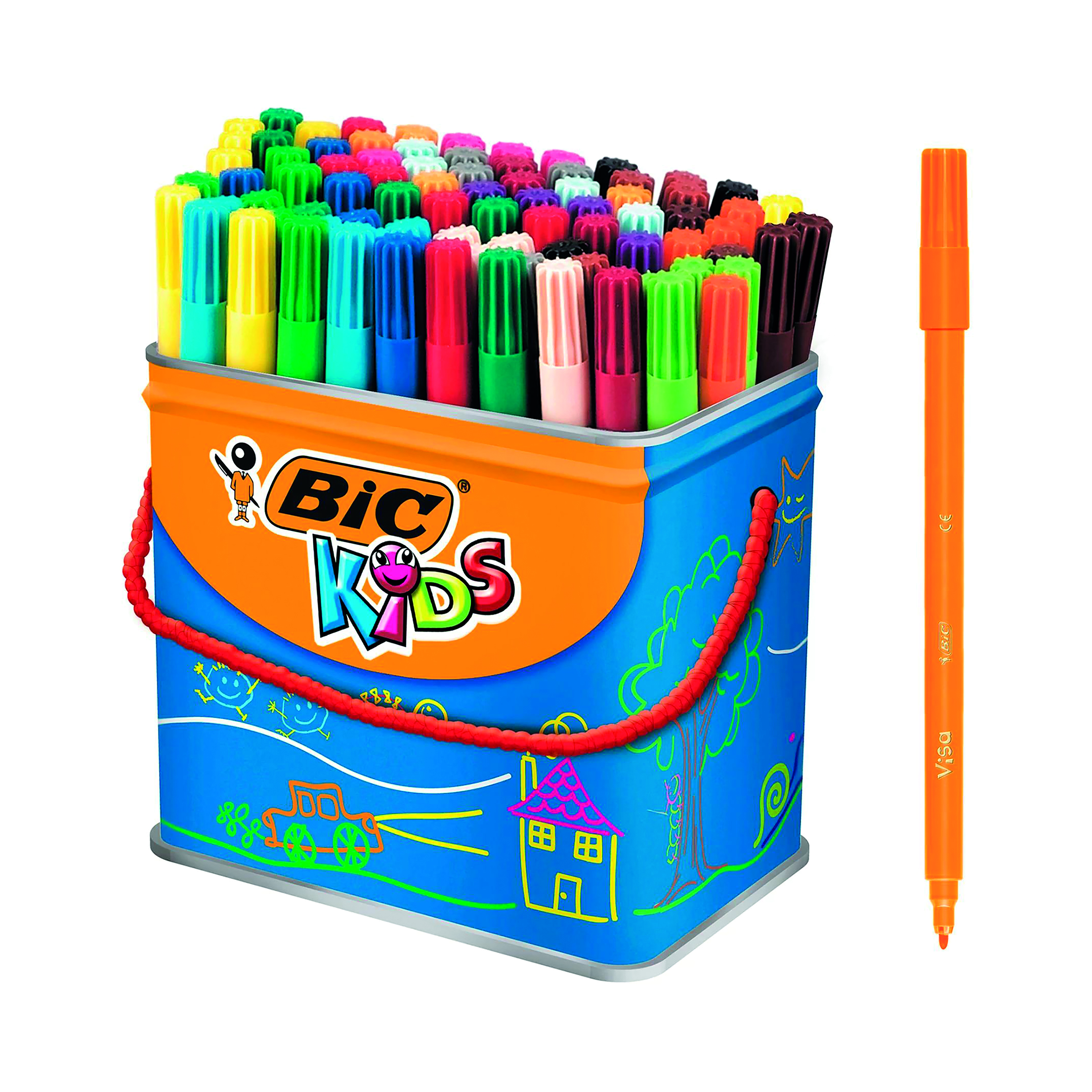 Bic+Kids+Visa+Felt+Tip+Pens+Fine+Tip+Assorted+%28Pack+of+84%29+829013
