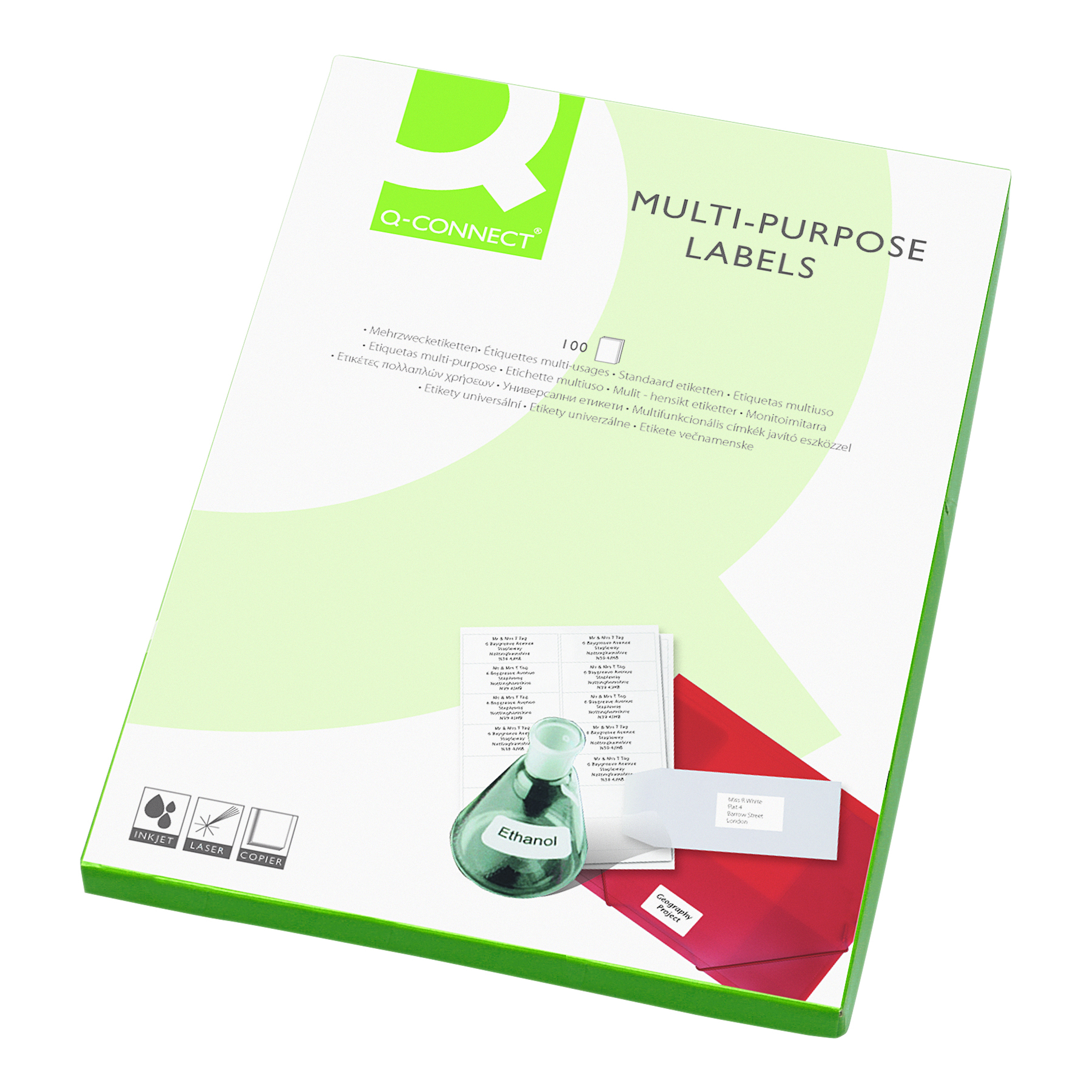 Q-Connect+Multipurpose+Labels+139x99mm+4+Per+Sheet+White+%28400+Pack%29+9670055