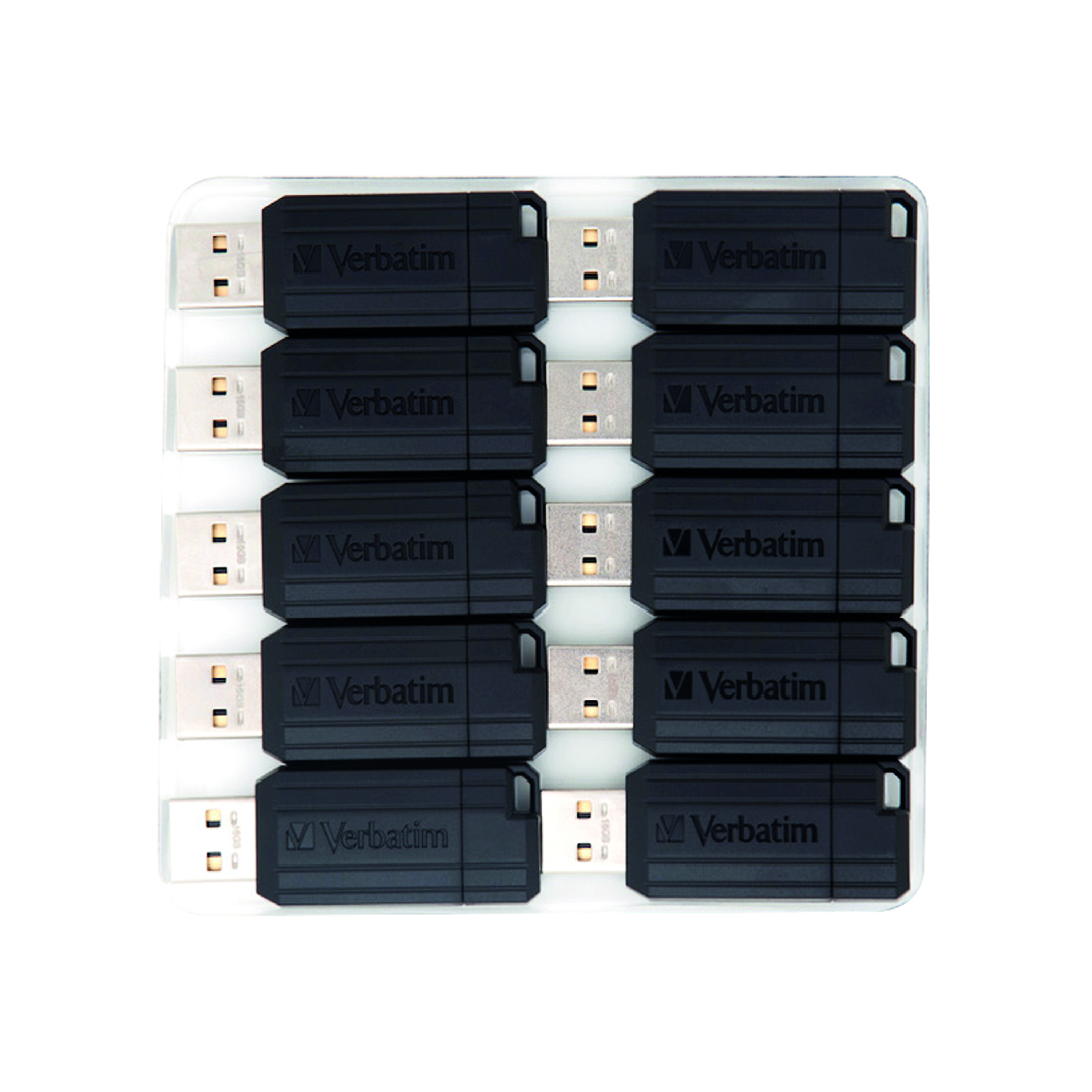 Verbatim+Pinstripe+USB+Drive+16GB+Black+%2810+Pack%29+49046