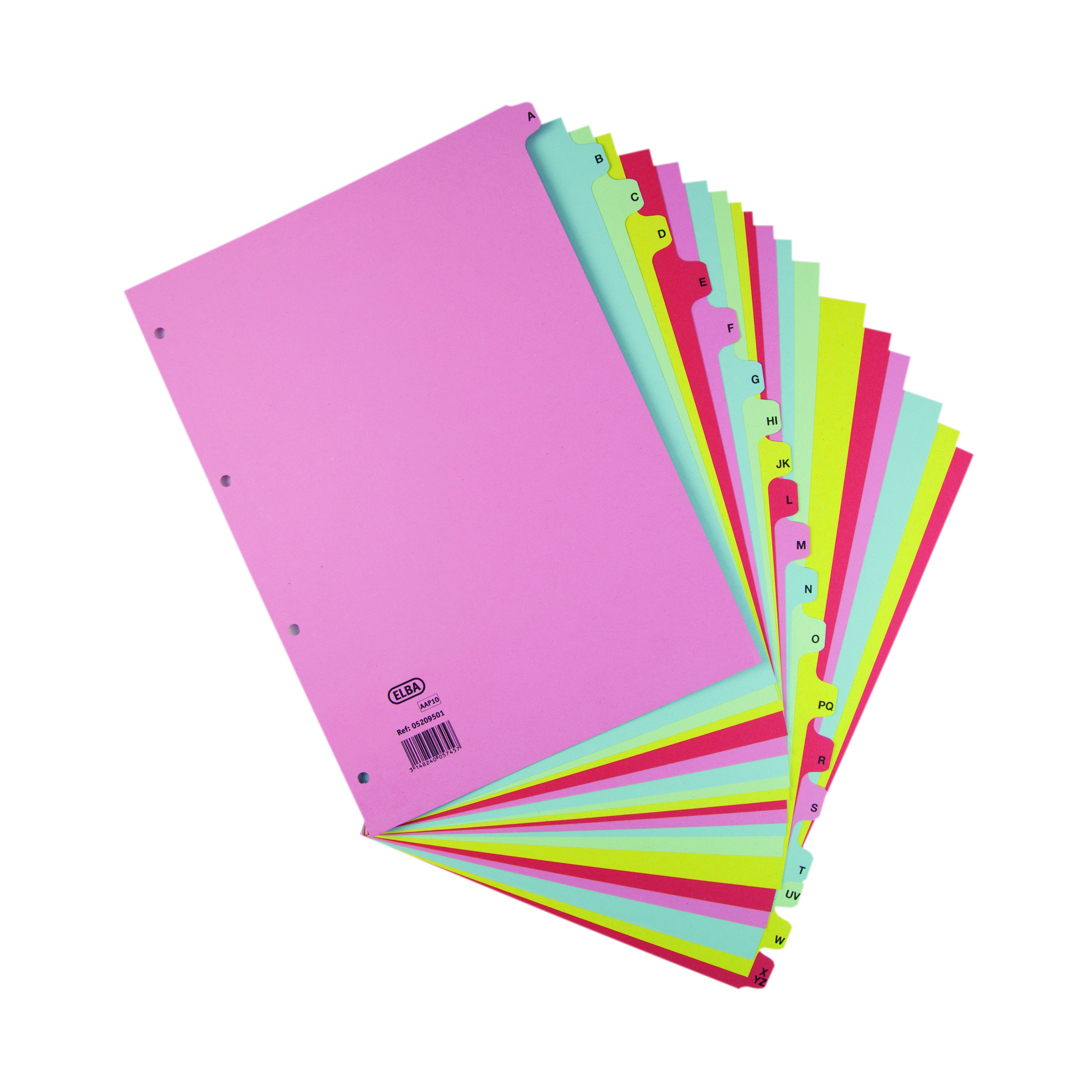 Elba+A-Z+Card+Dividers+A4+Assorted+400021450