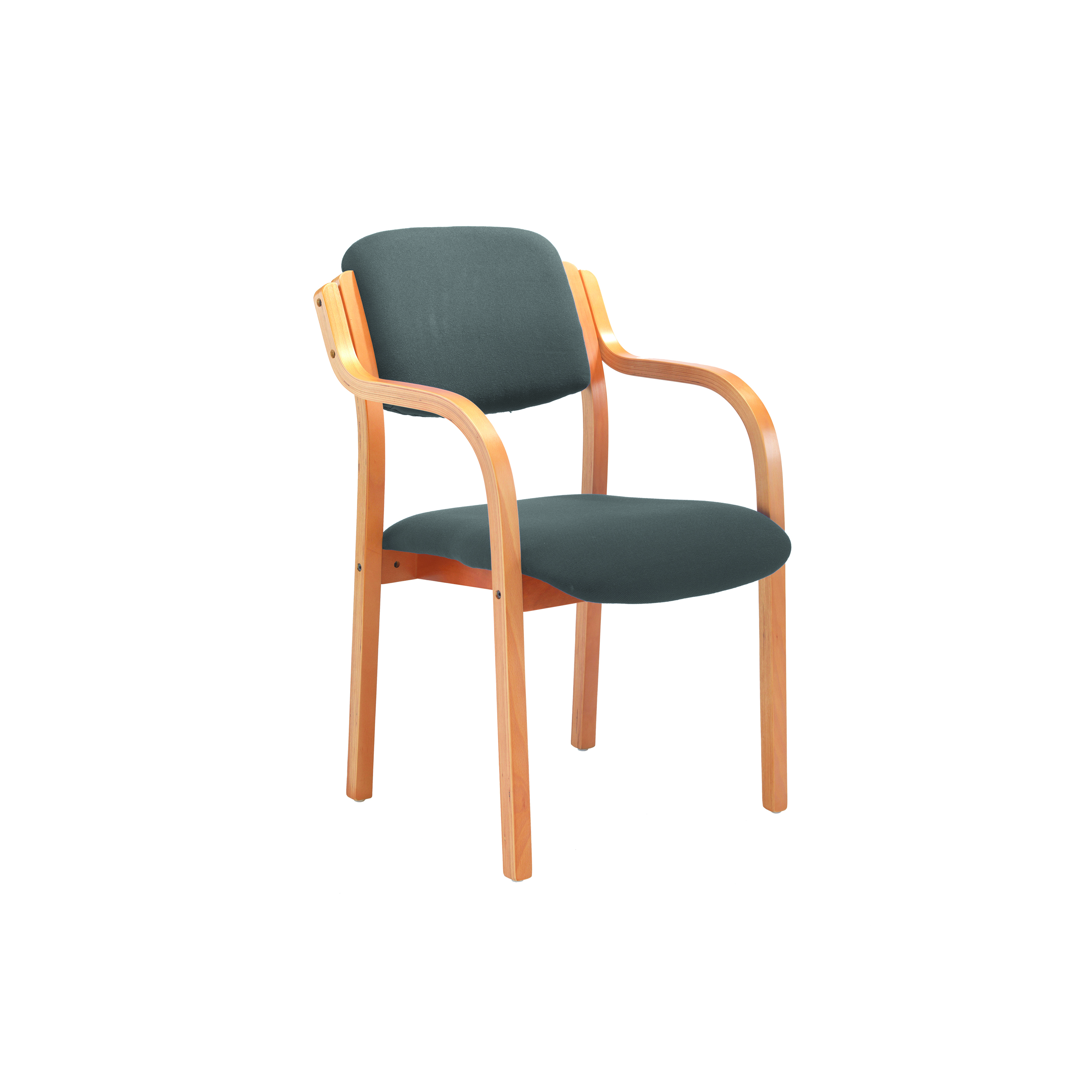 Jemini+Wood+Frame+Arm+Chair+700x700x850mm+Charcoal+KF78681