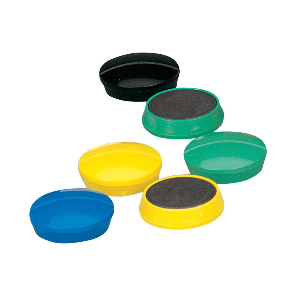 5+Star+Office+Round+Plastic+Covered+Magnets+30mm+Assorted+%28Pack+of+10%29
