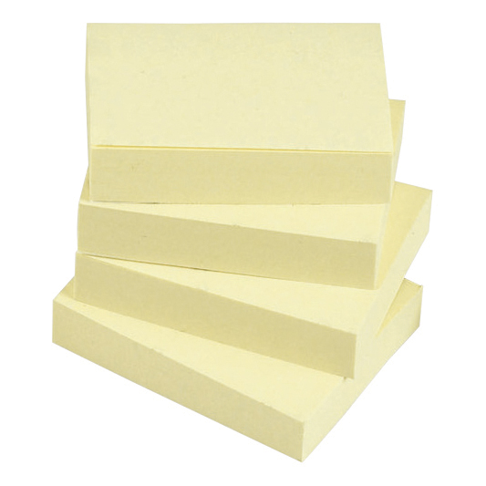 5+Star+Sticky+Notes+Repositionable+Yellow+38x51mm+%28Pack+of+12%29+552250
