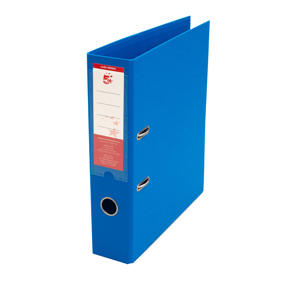 5+Star+Office+Premium+Polypropylene+Lever+Arch+File+A4+Blue+%28Pack+of+10%29