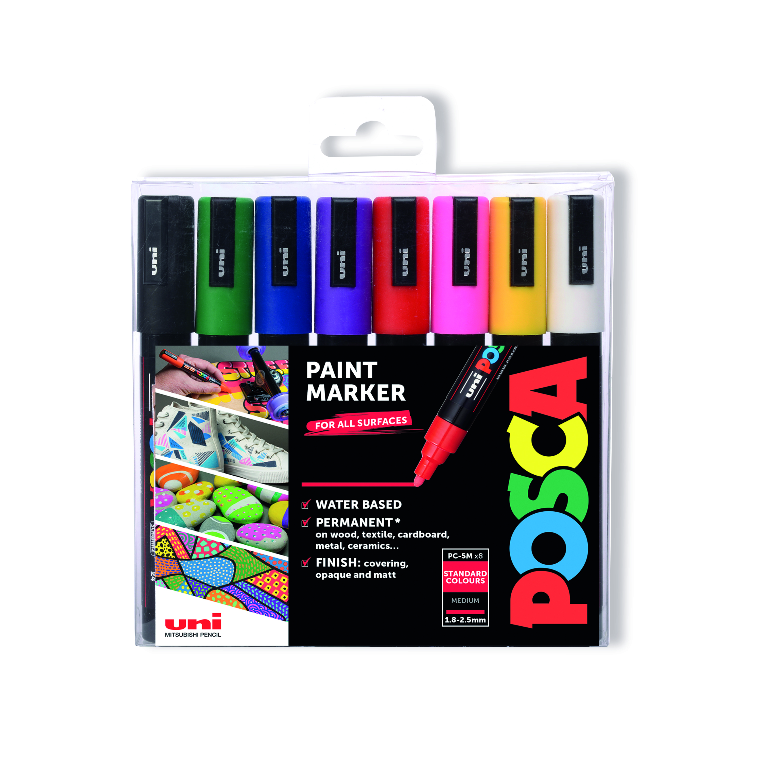 Posca+Uni+Posca+PC-5M+Paint+Marker+Bullet+Assorted+%28Pack+of+8%29+153544843