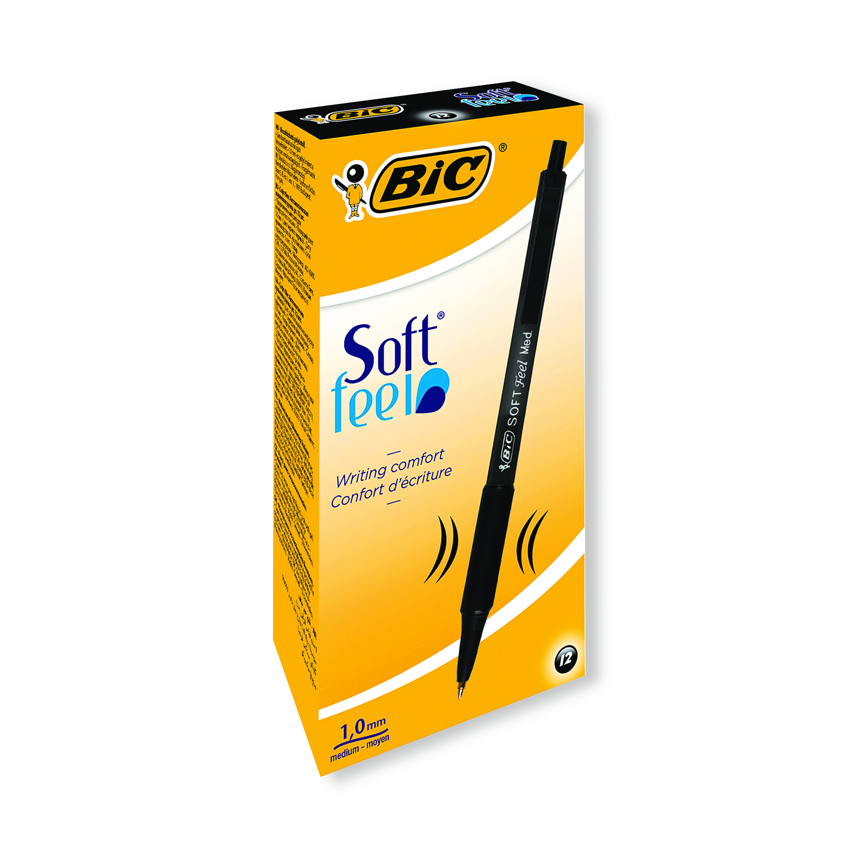 Bic+SoftFeel+Clic+Retractable+Ballpoint+Pen+Black+%28Pack+of+12%29+837397