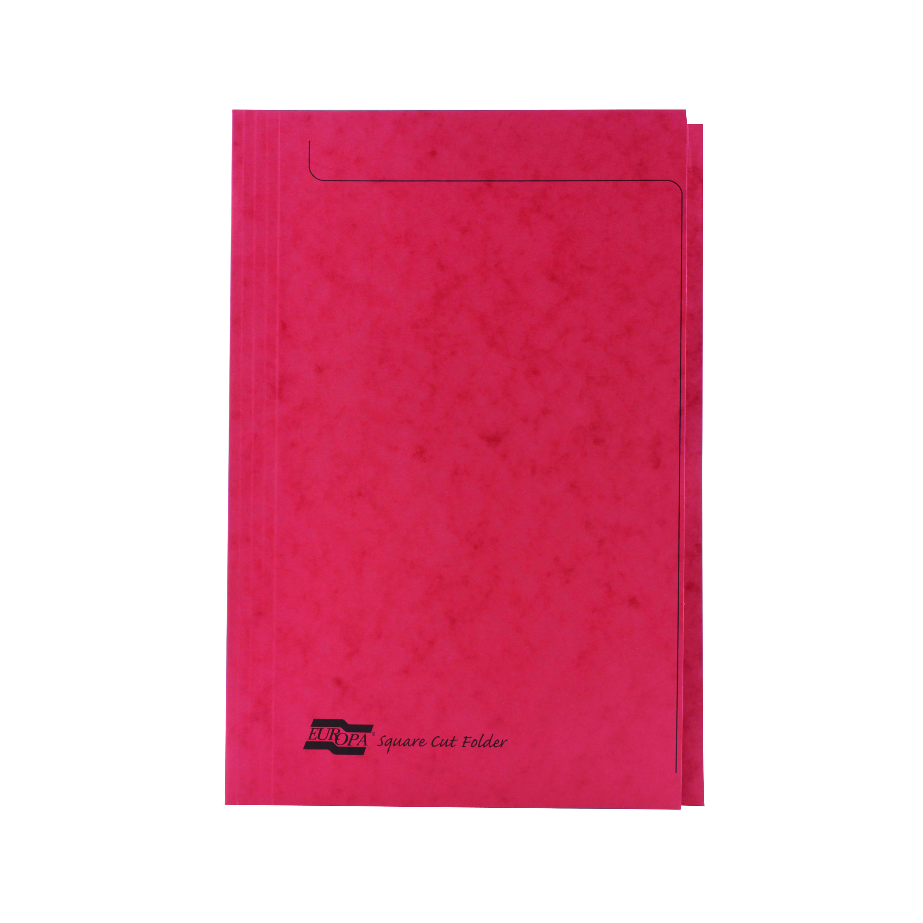Europa+Square+Cut+Folder+300+micron+Foolscap+Red+%28Pack+of+50%29+4828