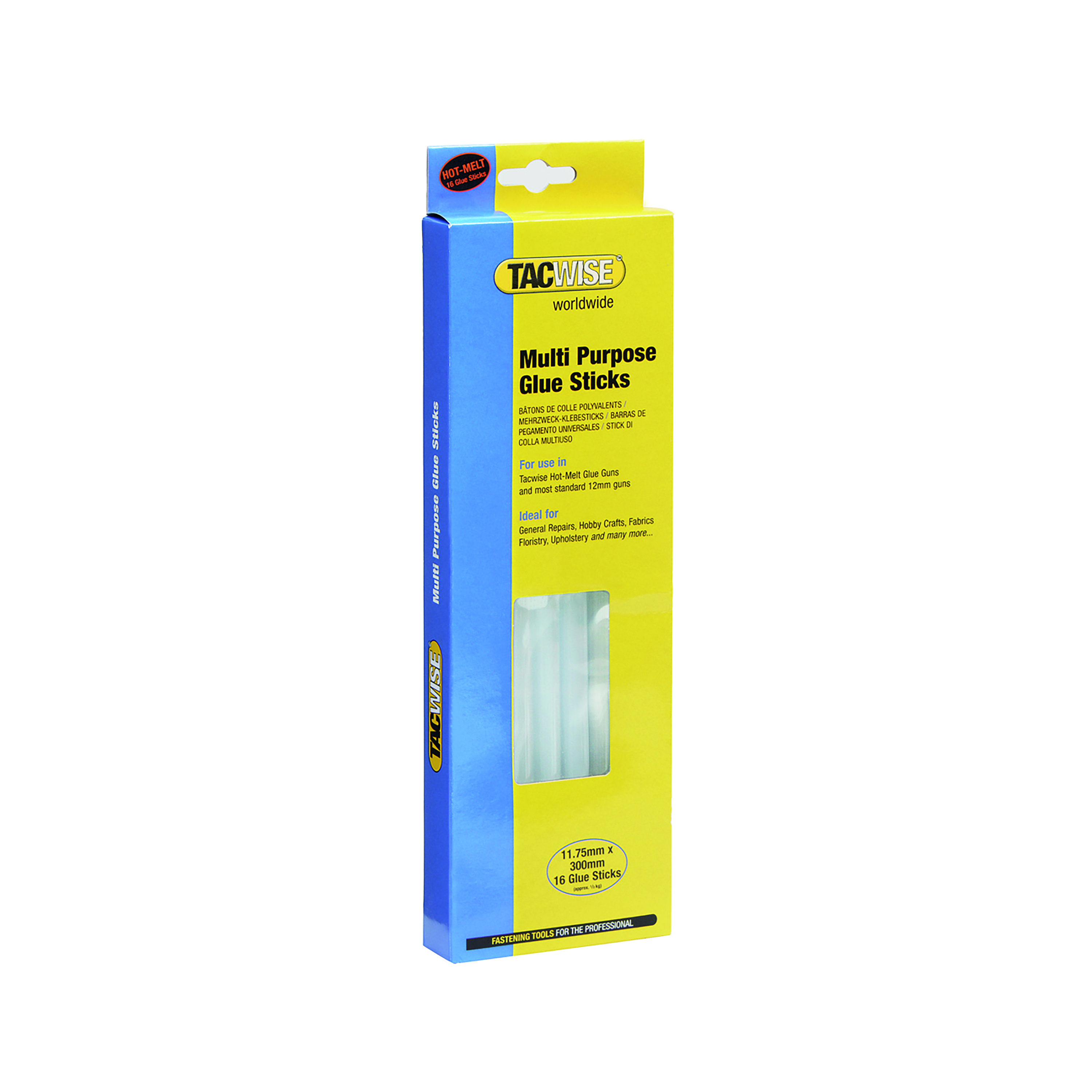 Tacwise+Multipurpose+Glue+Sticks+11.75x300mm+Clear+%28Pack+16%29+0470