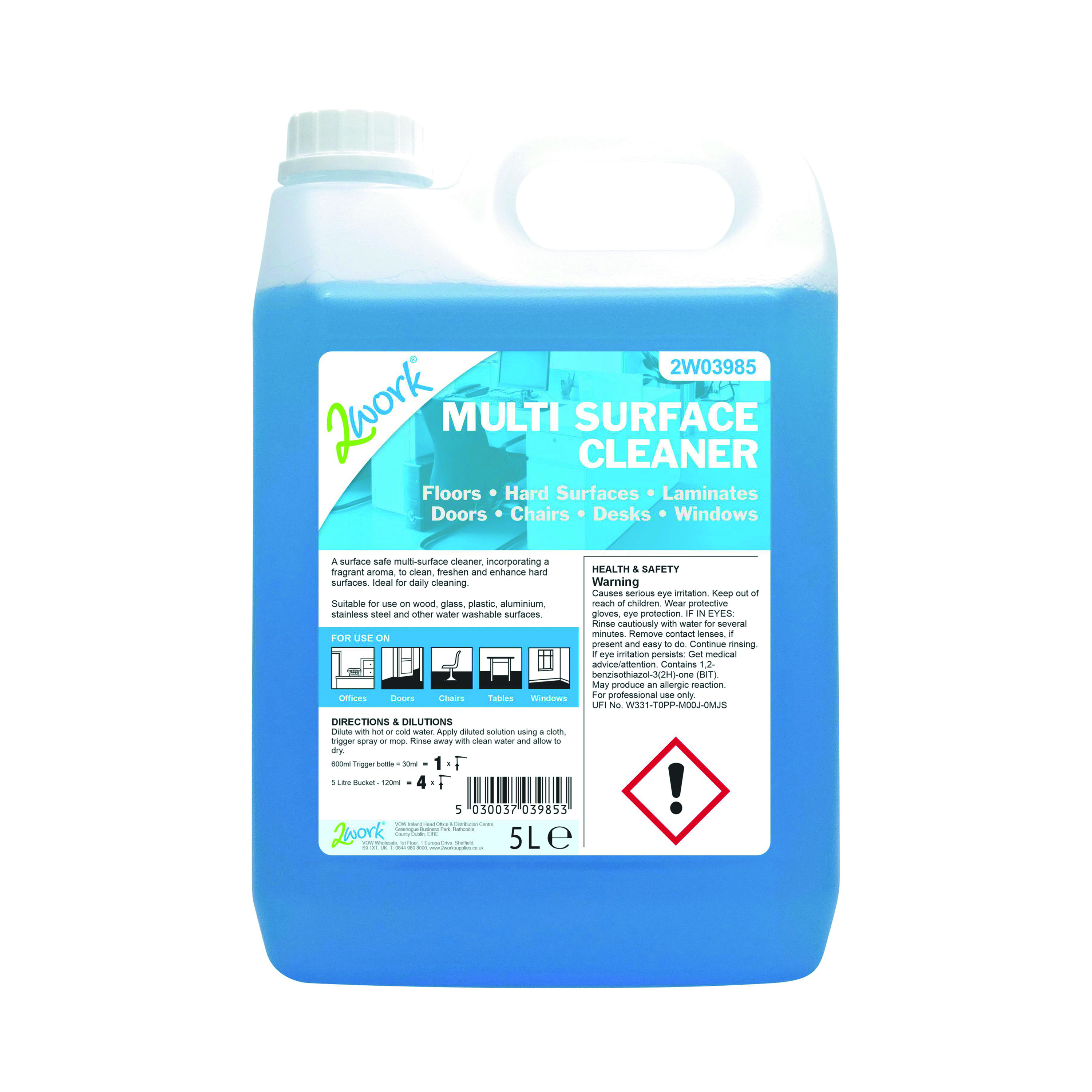 2Work+Multi+Surface+Cleaner+Concentrate+5+Litre+2W03985