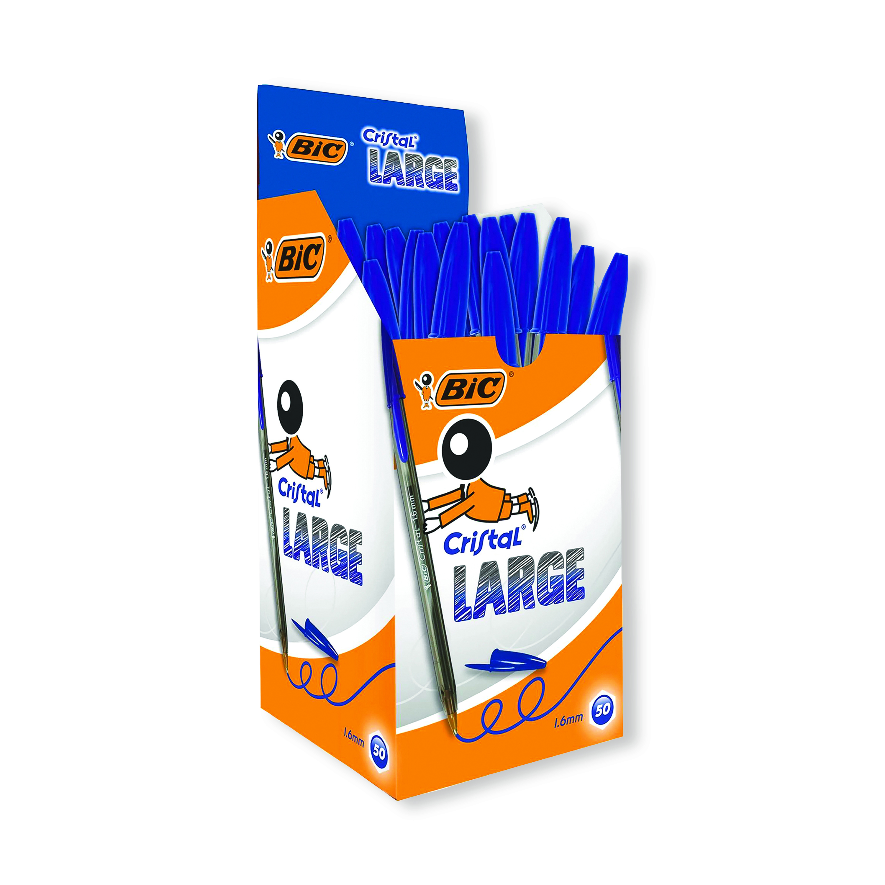 Bic+Cristal+Large+Ballpoint+Pen+1.6mm+Blue+%28Pack+of+50%29+880656