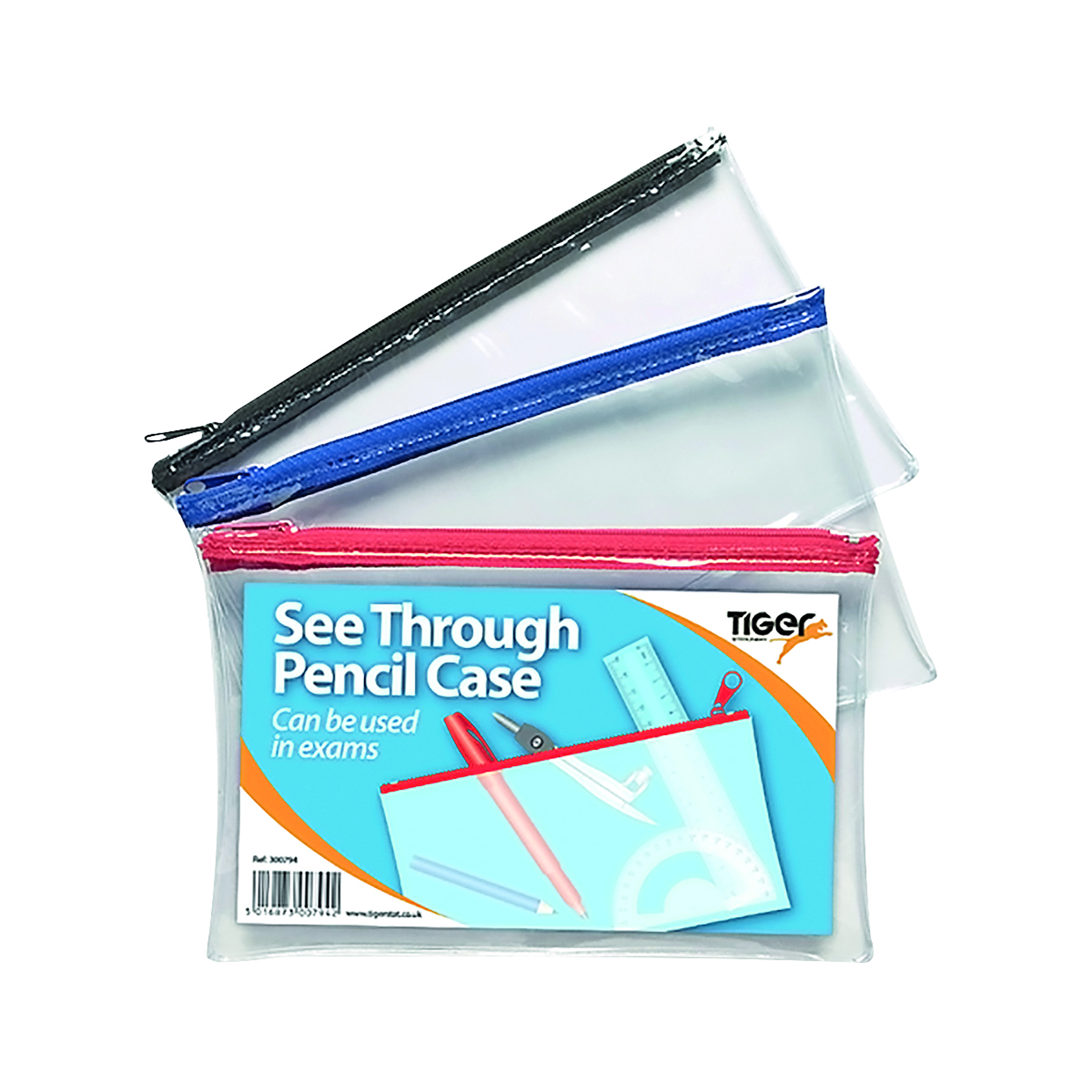 Tiger+See+Through+Pencil+Case+200+x+125mm+%28Pack+of+12%29+300794
