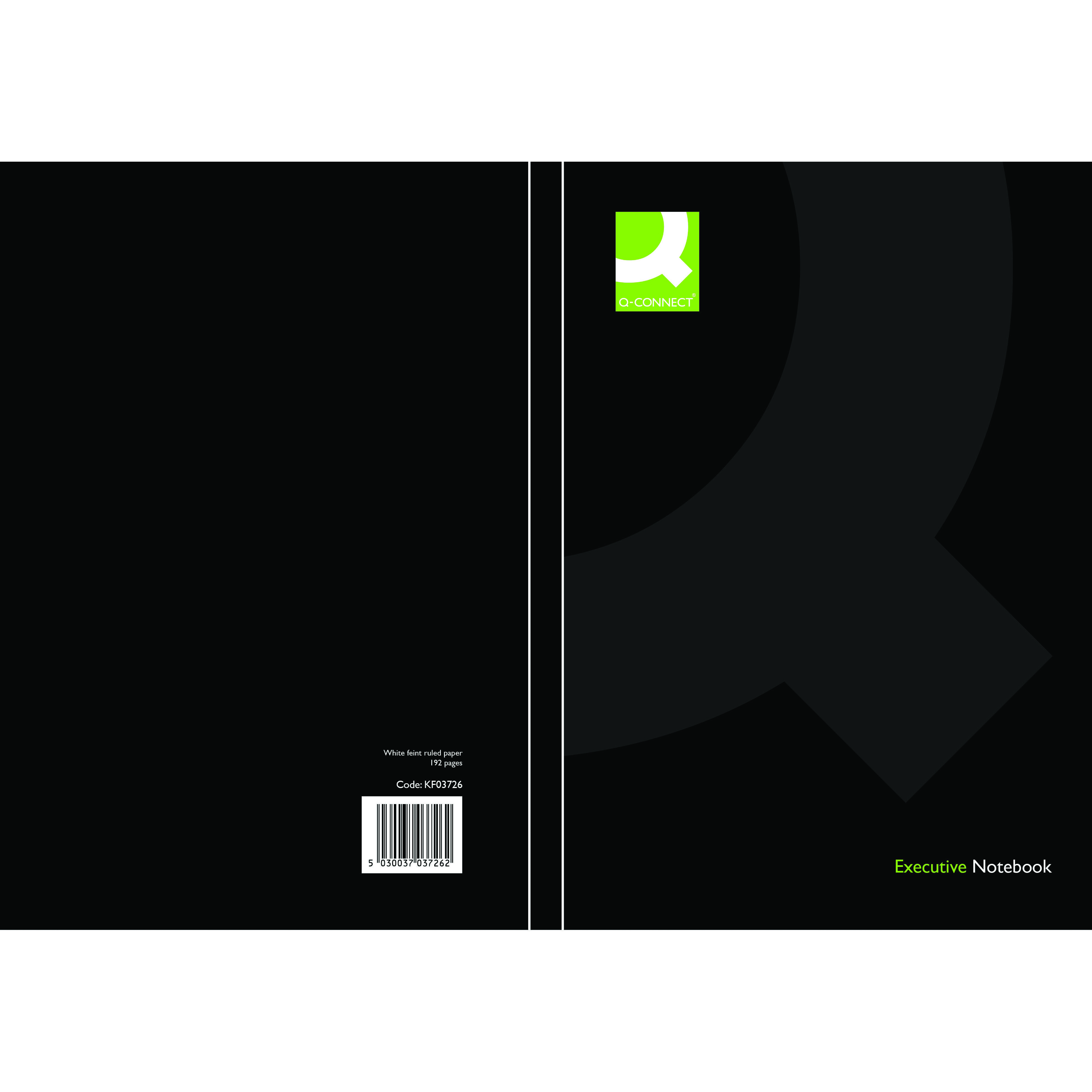 Q-Connect+Hardback+Casebound+Notebook+A5+Black+%28Pack+of+3%29+KF03726
