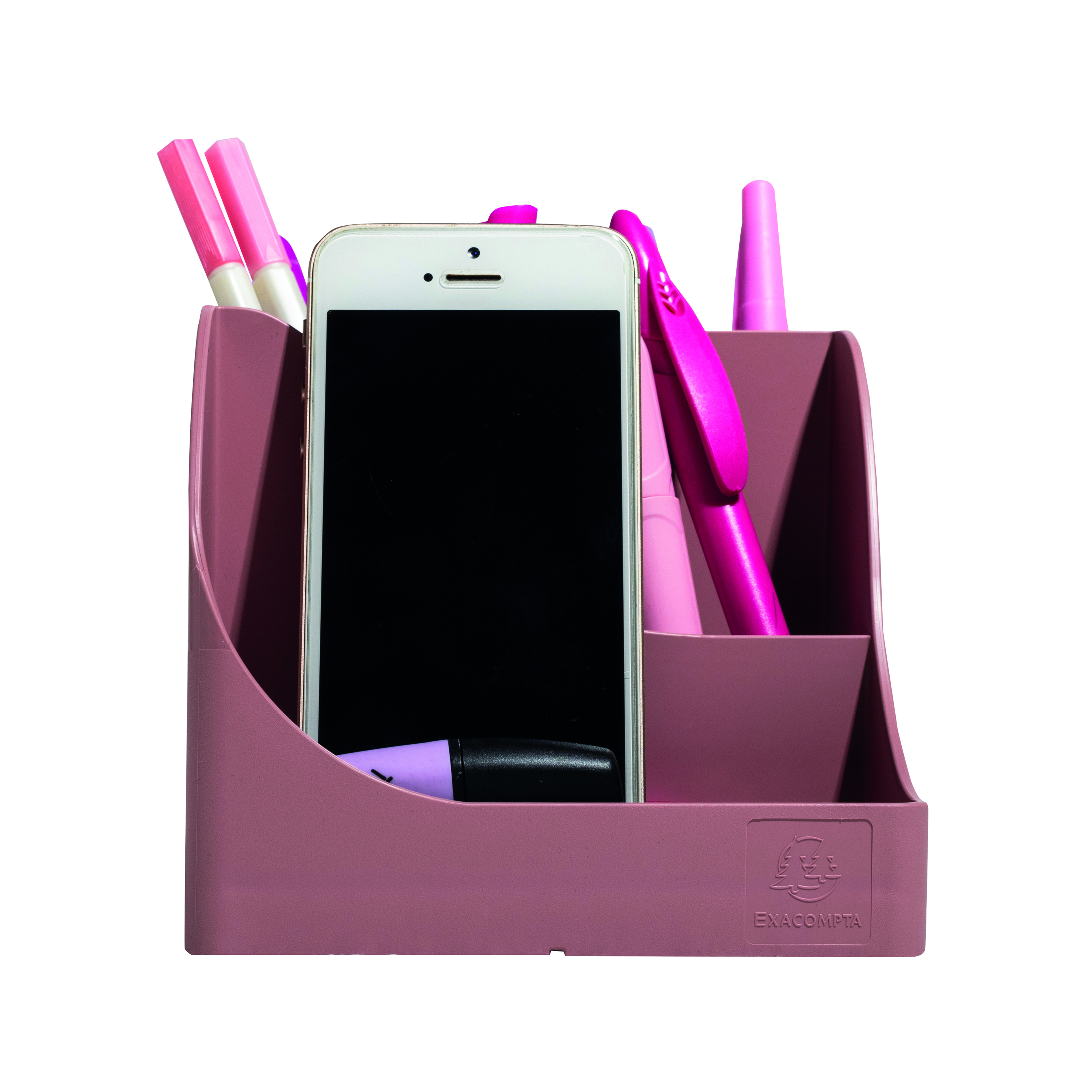 Exacompta+Skandi+Recycled+Plastic+PenWave+Pen+Pot+Old+Rose+69538D