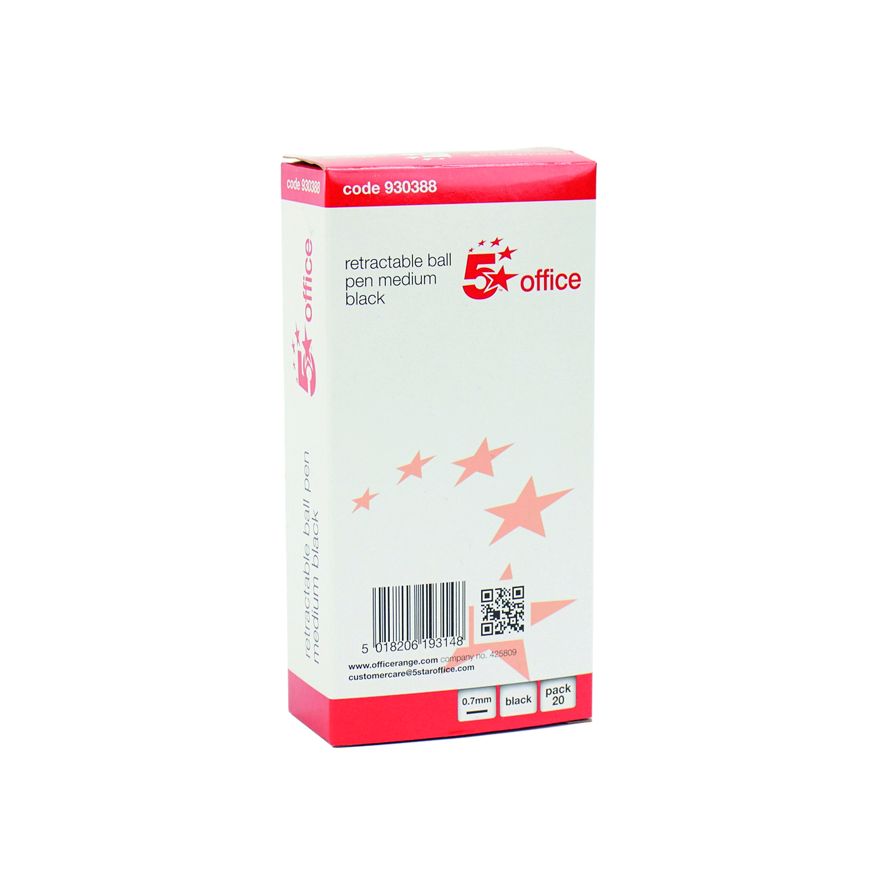 5+Star+Office+Retractable+Ball+Pen+Medium+1.0mm+Tip+0.7mm+Line+Black+%28Pack+of+20%29