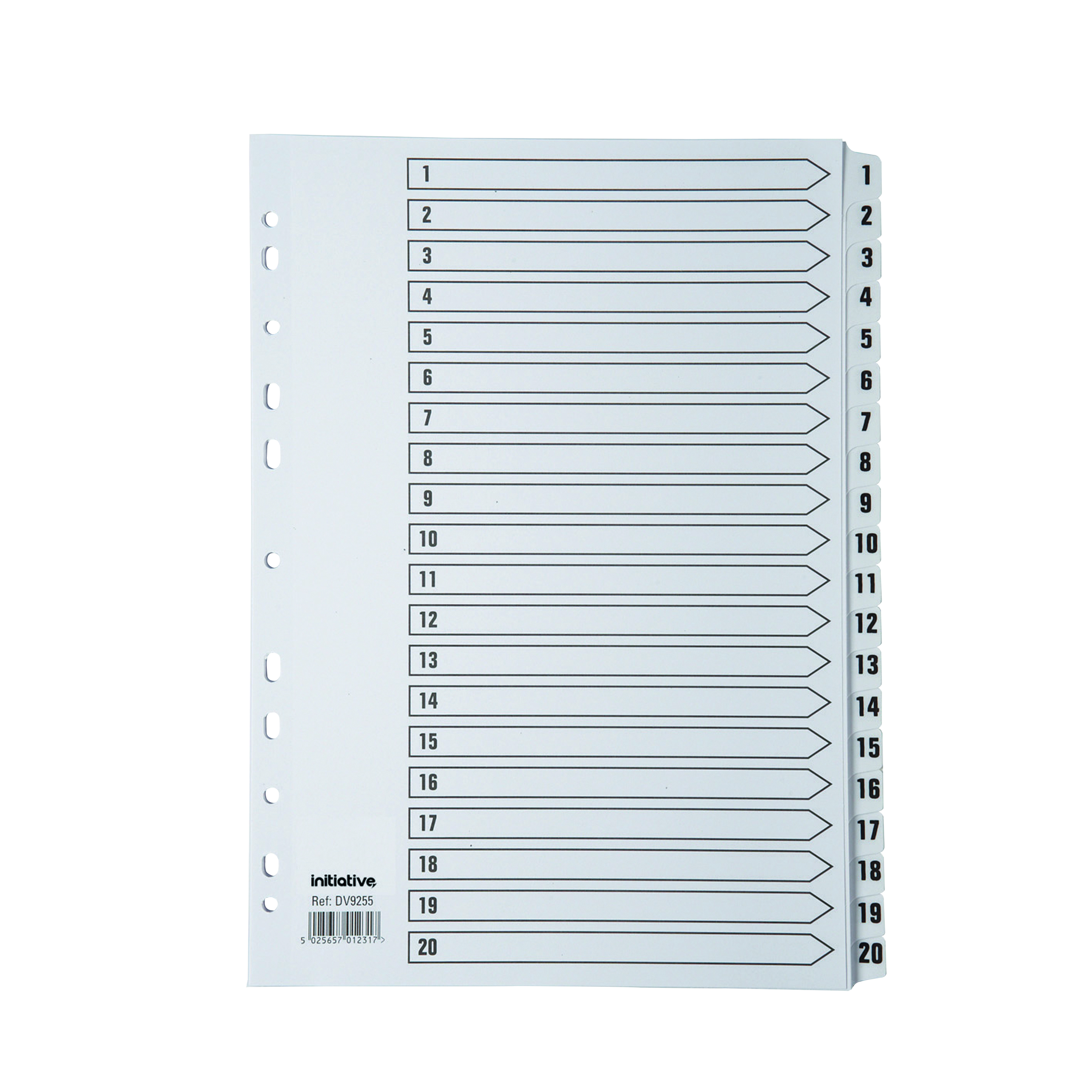 Initiative+White+Board+A4+160gsm+Divider+1-20+Mylar+Tab