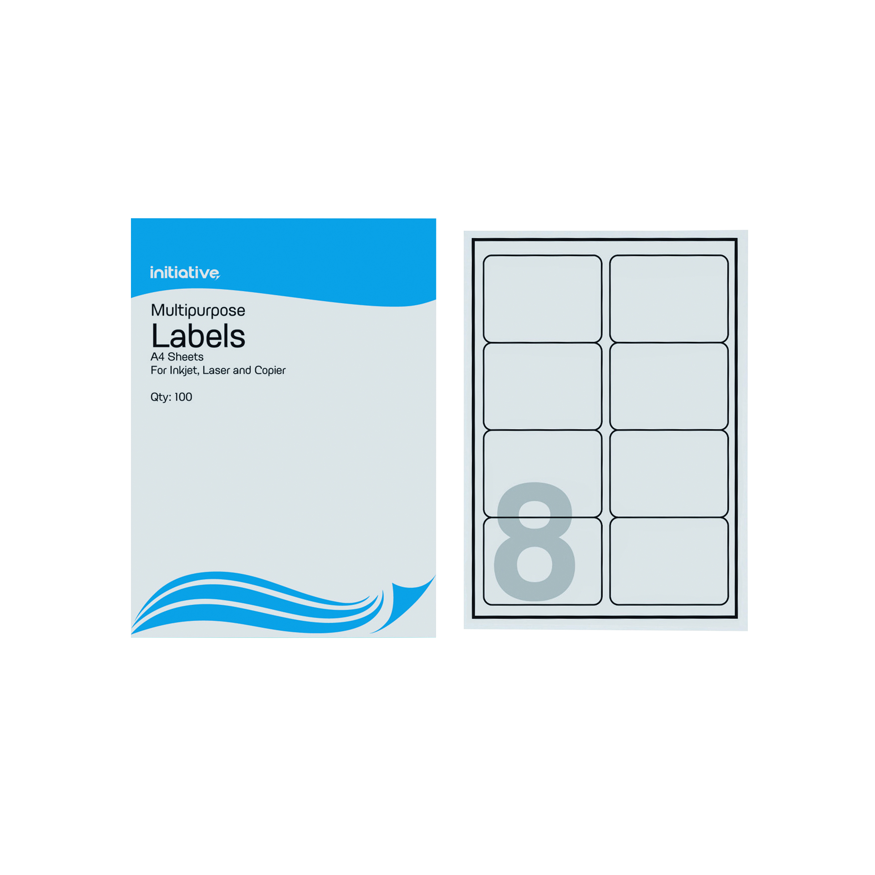 Initiative+Multipurpose+Labels+99.1x67.7mm+8+Labels+Per+Sheet+%28100+Pack%29