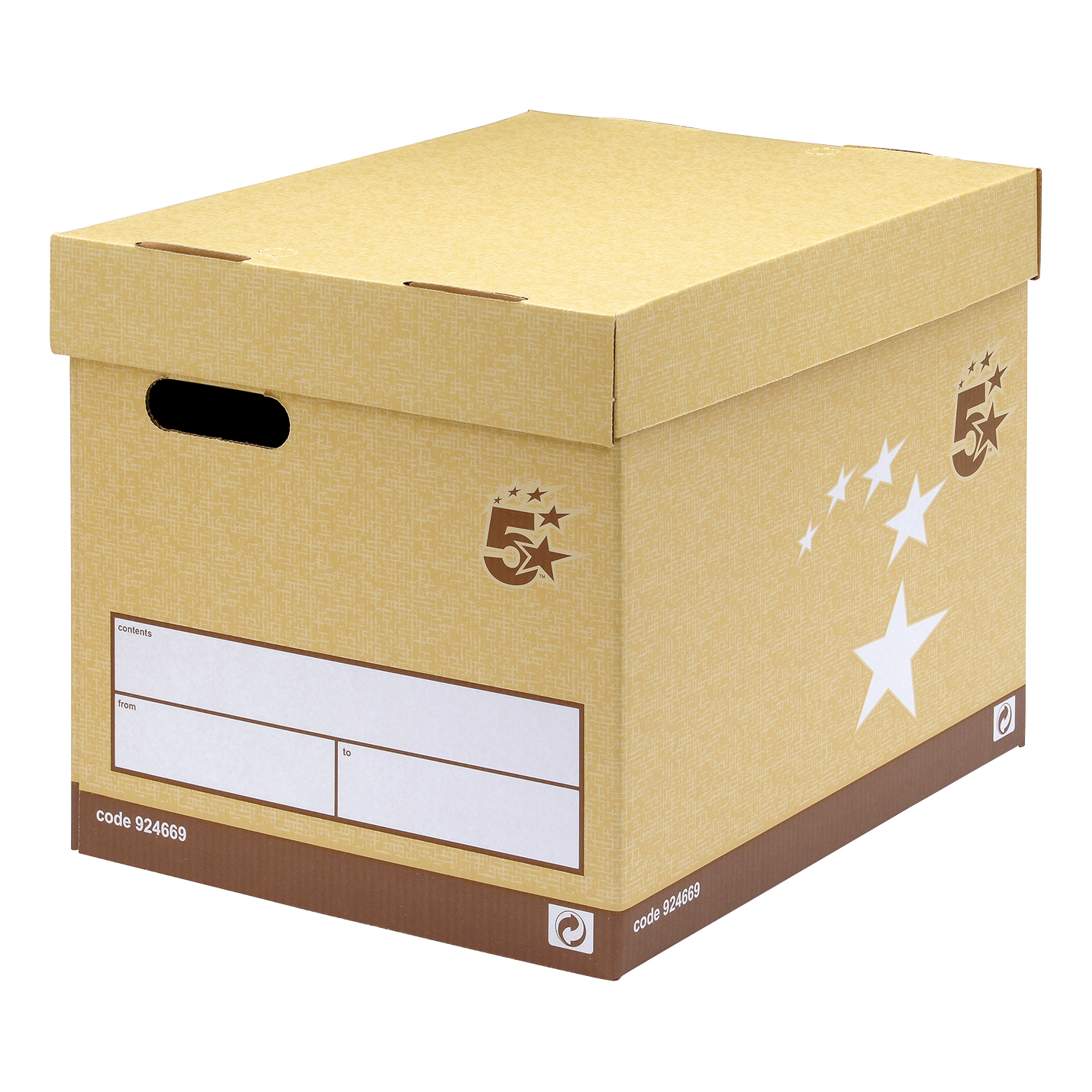 5+Star+Superstrong+Archive+Storage+Box%2FLid+Self-Assembly+313x415x326mm+Sand+%28Pack+of+10%29