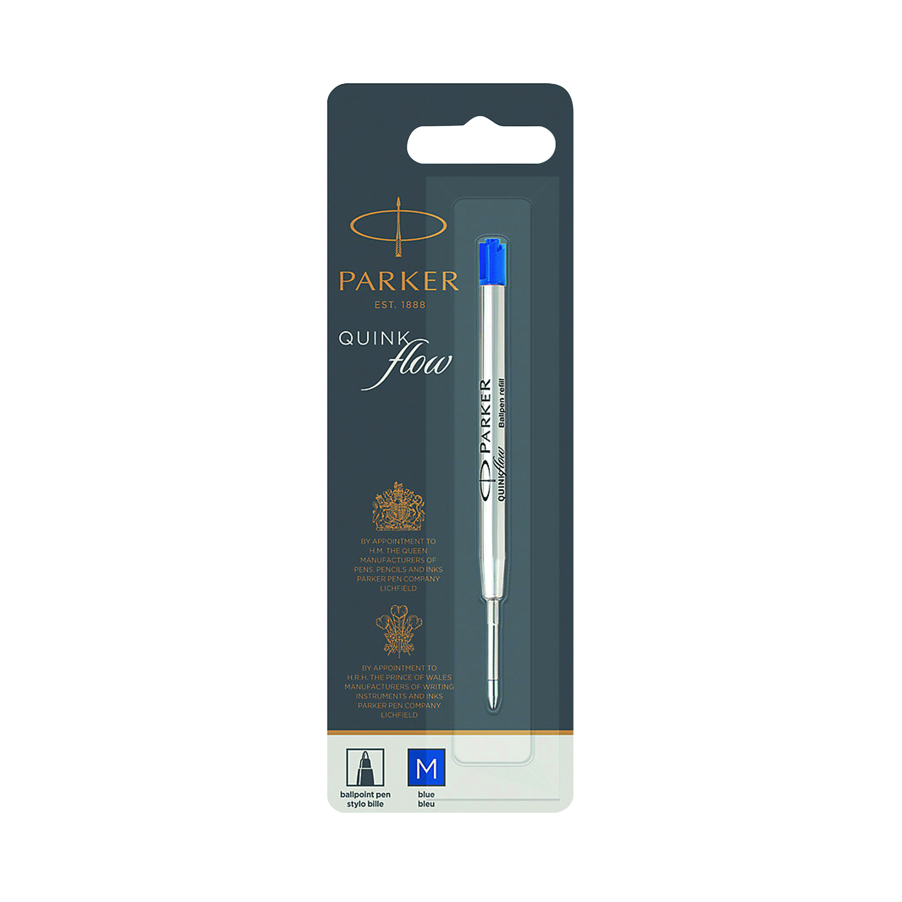 Parker+Quink+Ballpoint+Pen+Refill+Medium+Blue+Blister+%28Pack+of+12%29+S0909580