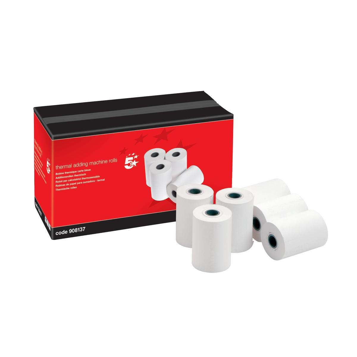5+Star+Office+Thermal+Printer+Rolls+1-Ply+80mmx80mmx76m+Core+12.7mm+%28Pack+of+20%29
