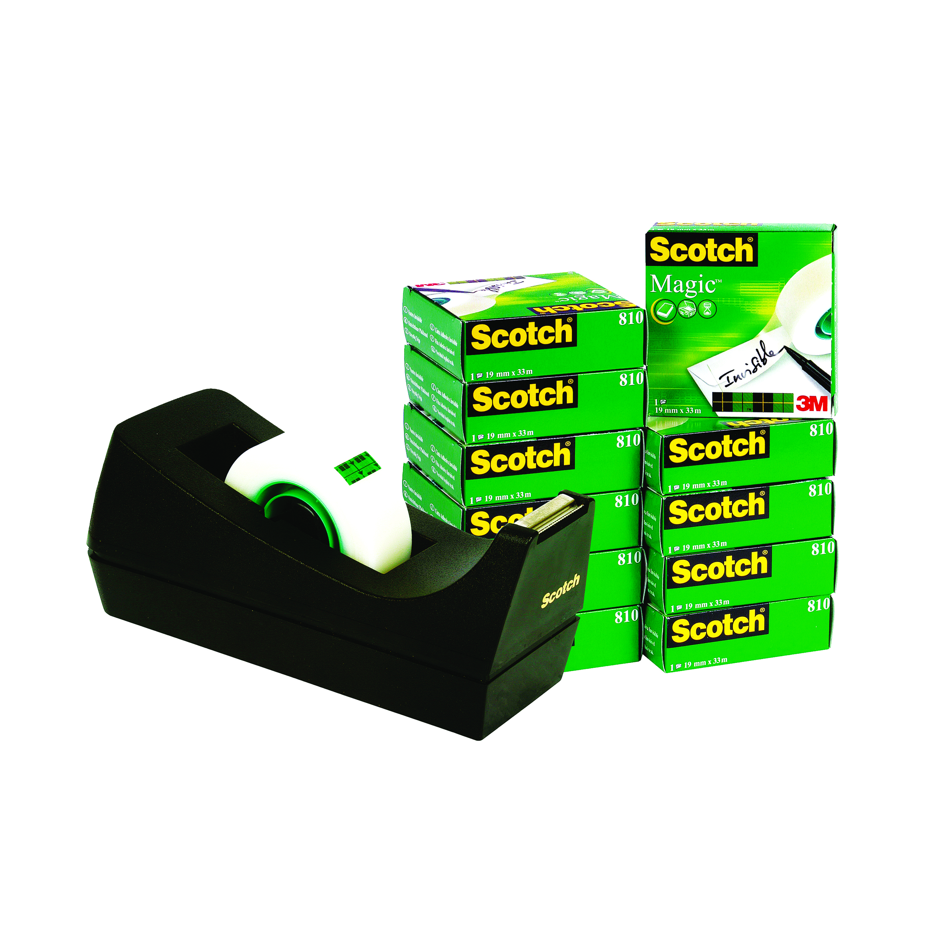 Scotch+Magic+Tape+810+19mmx33m+%28Pack+of+12%29+with+Free+Dispenser+SM12
