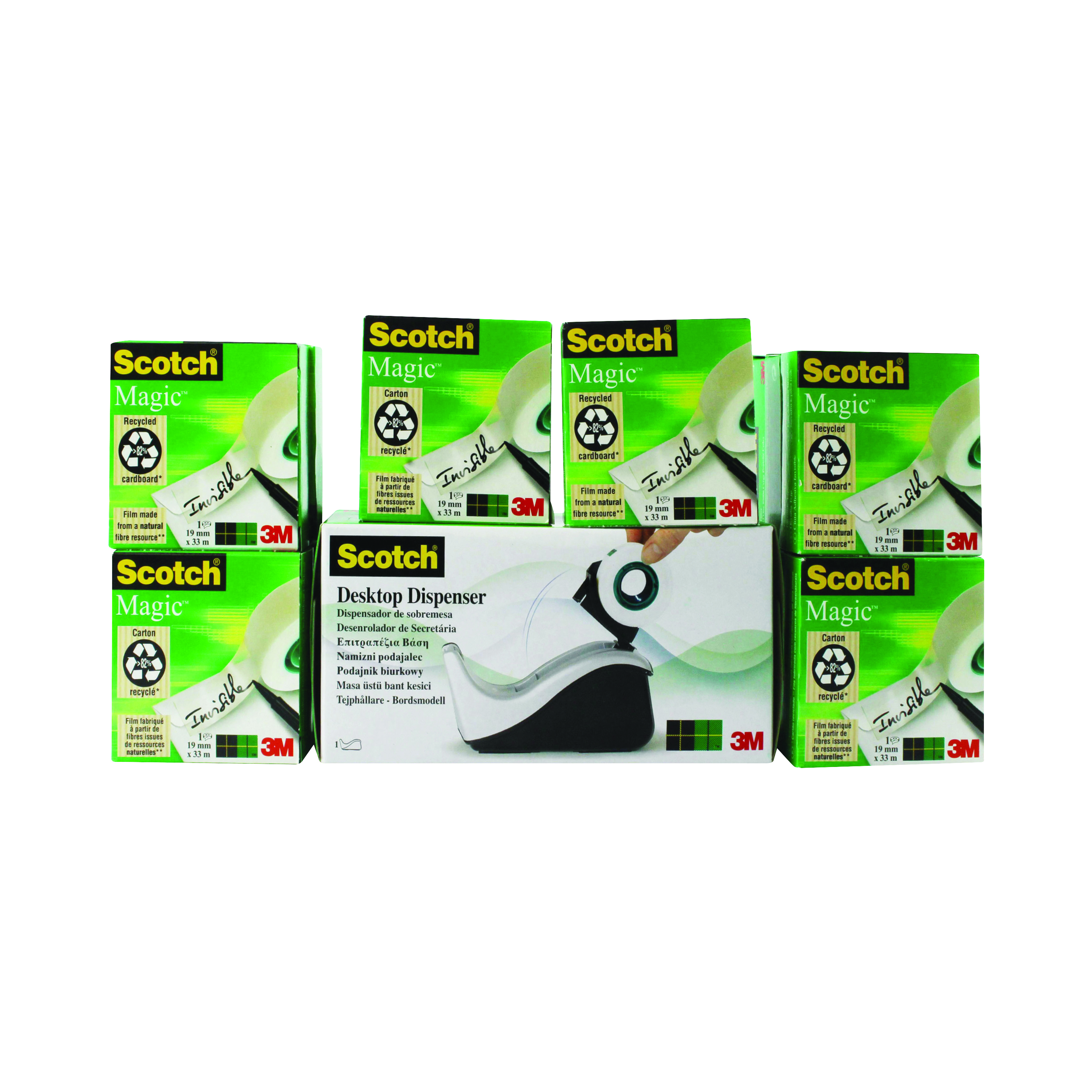 Scotch+Magic+Tape+810+19mmx33m+%28Pack+of+16%29+with+Free+Dispenser+8-1933R16060