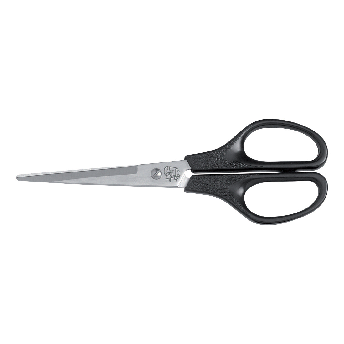 5+Star+Office+Scissors+160mm+Stainless+Steel+Blades+ABS+Handles+Black