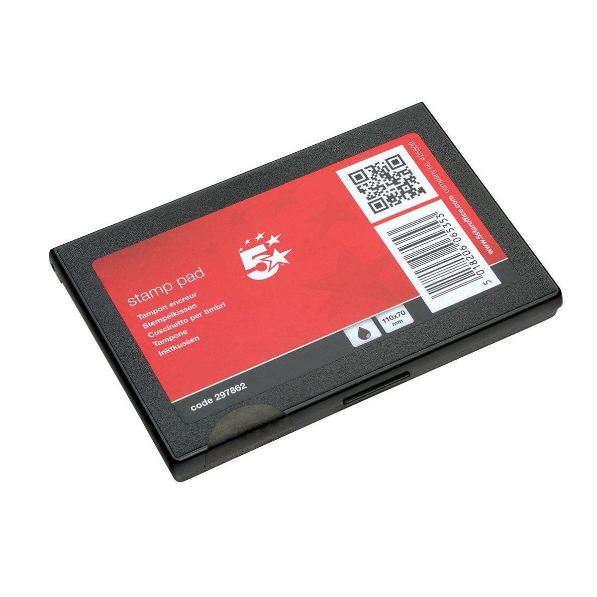 5+Star+Office+Stamp+Pad+110x70mm+Black+%40DS-6