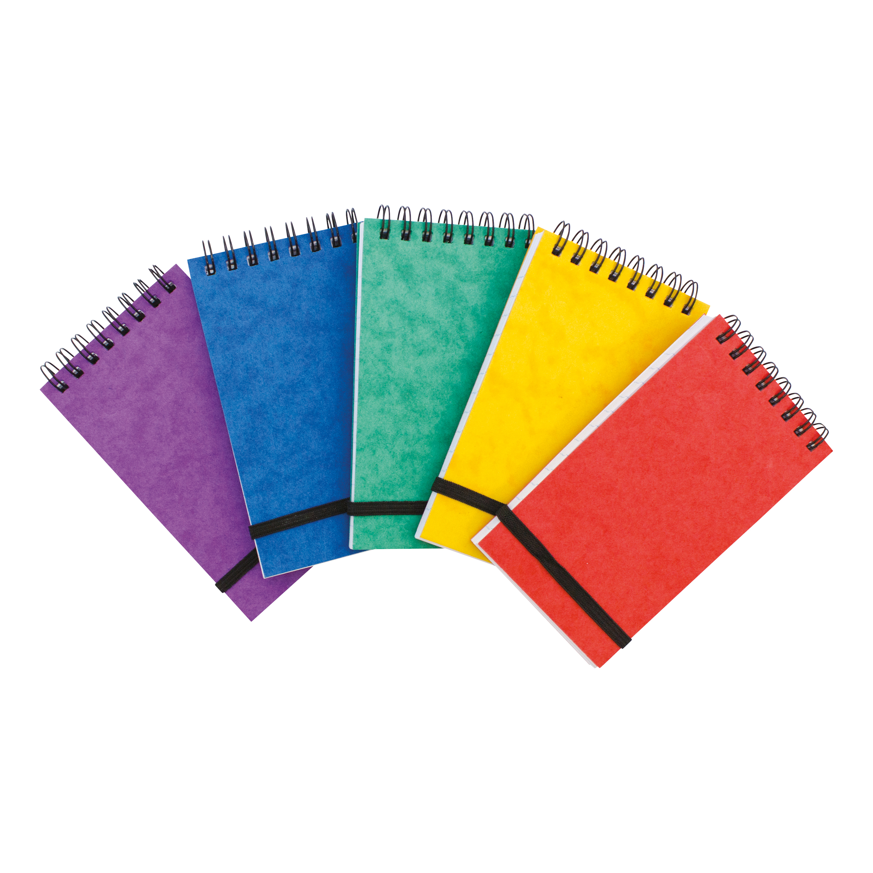 Note+Pad+Headbound+Twin+Wire+80gsm+Ruled%2FPerfd%2FElastic+Strap+120pp+76x127mm+Asstd+Colours+A+%5BPack+20%5D
