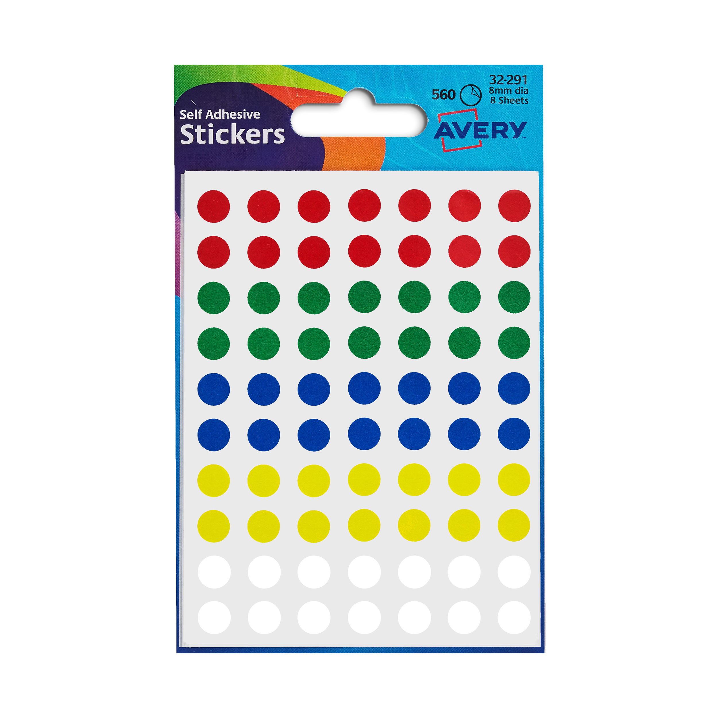 Avery+Packet+of+Labels+Colour+Coding+Diam.8mm+Assorted+Ref+32-291+%5B560+Labels%5D+%40DS-5