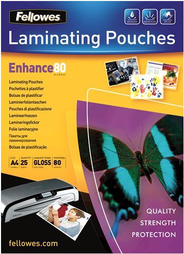 Fellowes, IL LAMINATING POUCH 80MIC A4 25PK