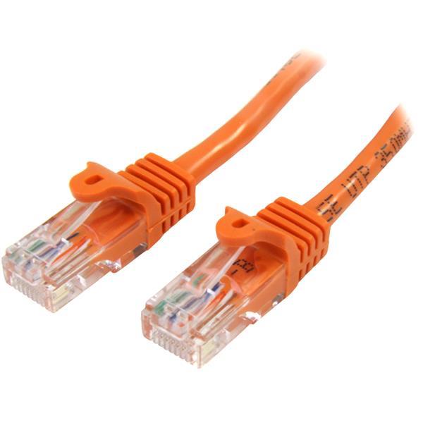 10m Orange Snagless Cat5e Patch Cable