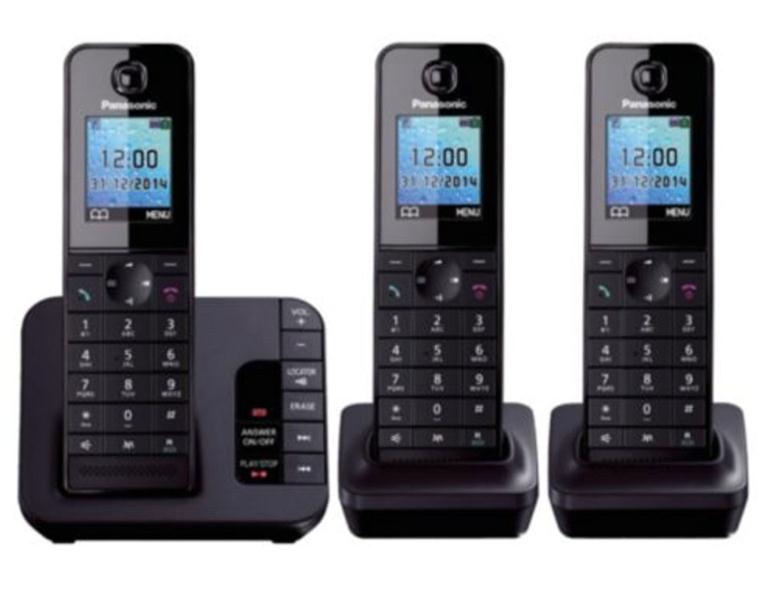 Panasonic, TGH223EB DECT Phone w/TAM CB TRIO BLK