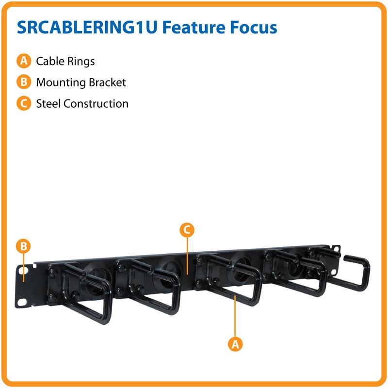 1U Horizontal Cable Manager