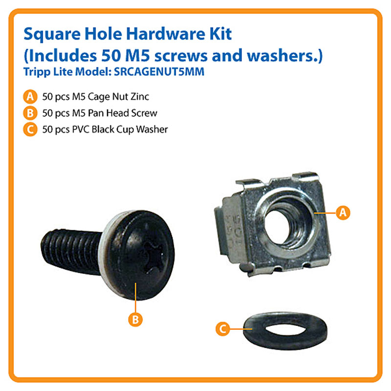 SmartRack Square Hole Kit 50 x screws