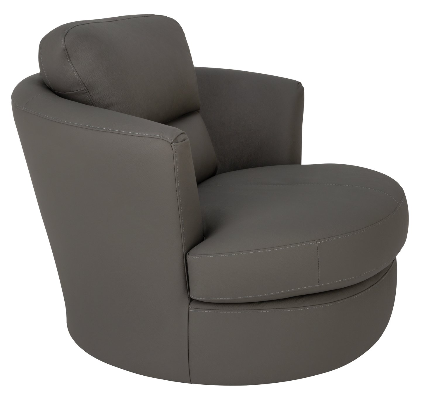Argos Home New Trieste Leather Mix Swivel Chair - Grey