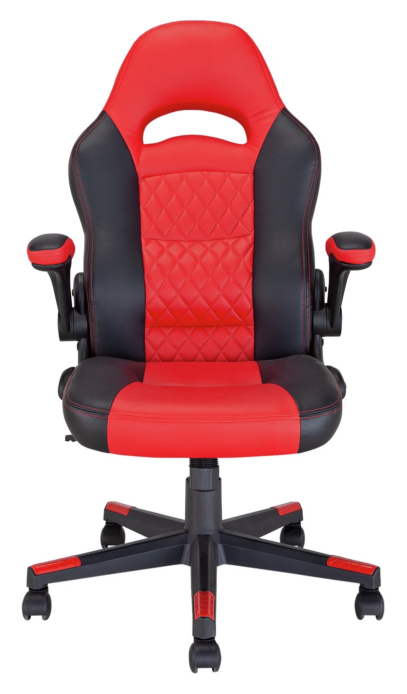 Argos Home Raptor Faux Leather Ergonomic Gaming Chair - Red
