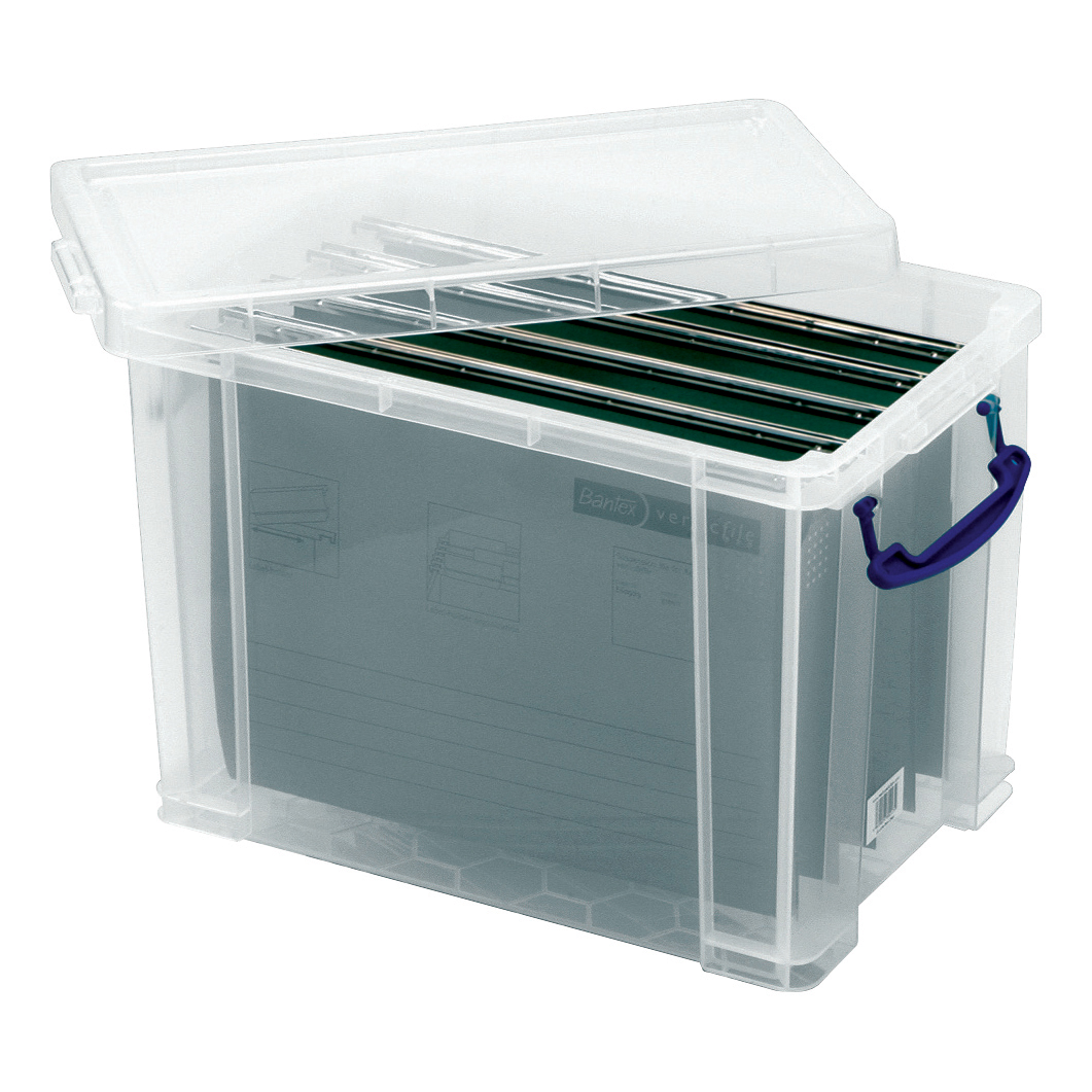 Really Useful Filing Box Plastic with 10 suspension files F/cap 24