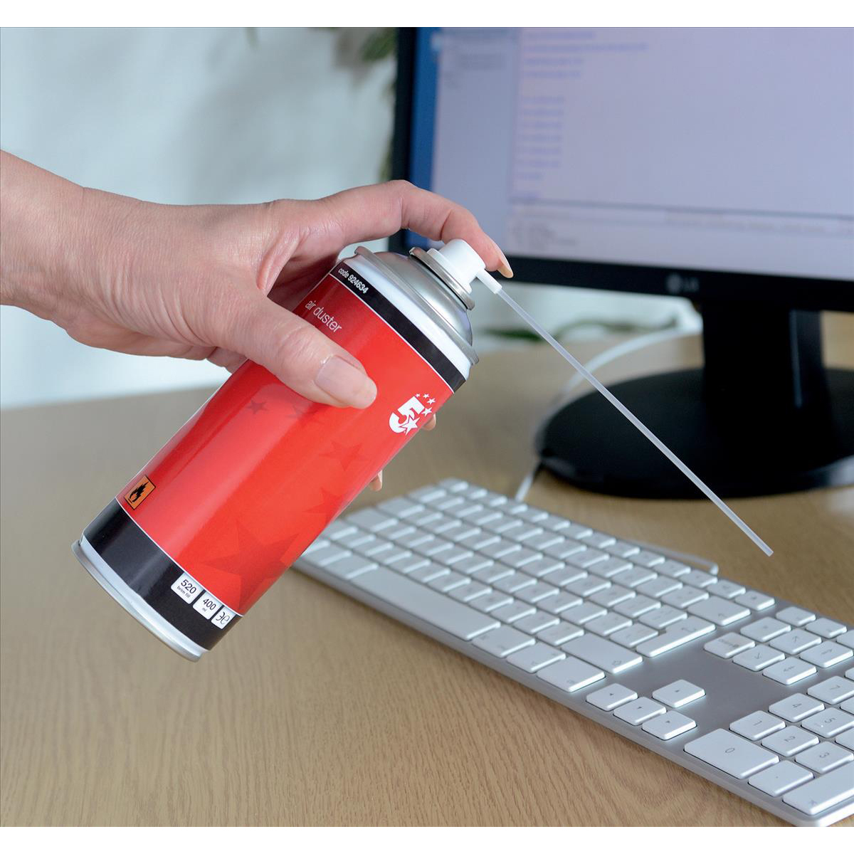 5 Star Office Spray Duster Can HFC Free Compressed Gas Flammable 400ml