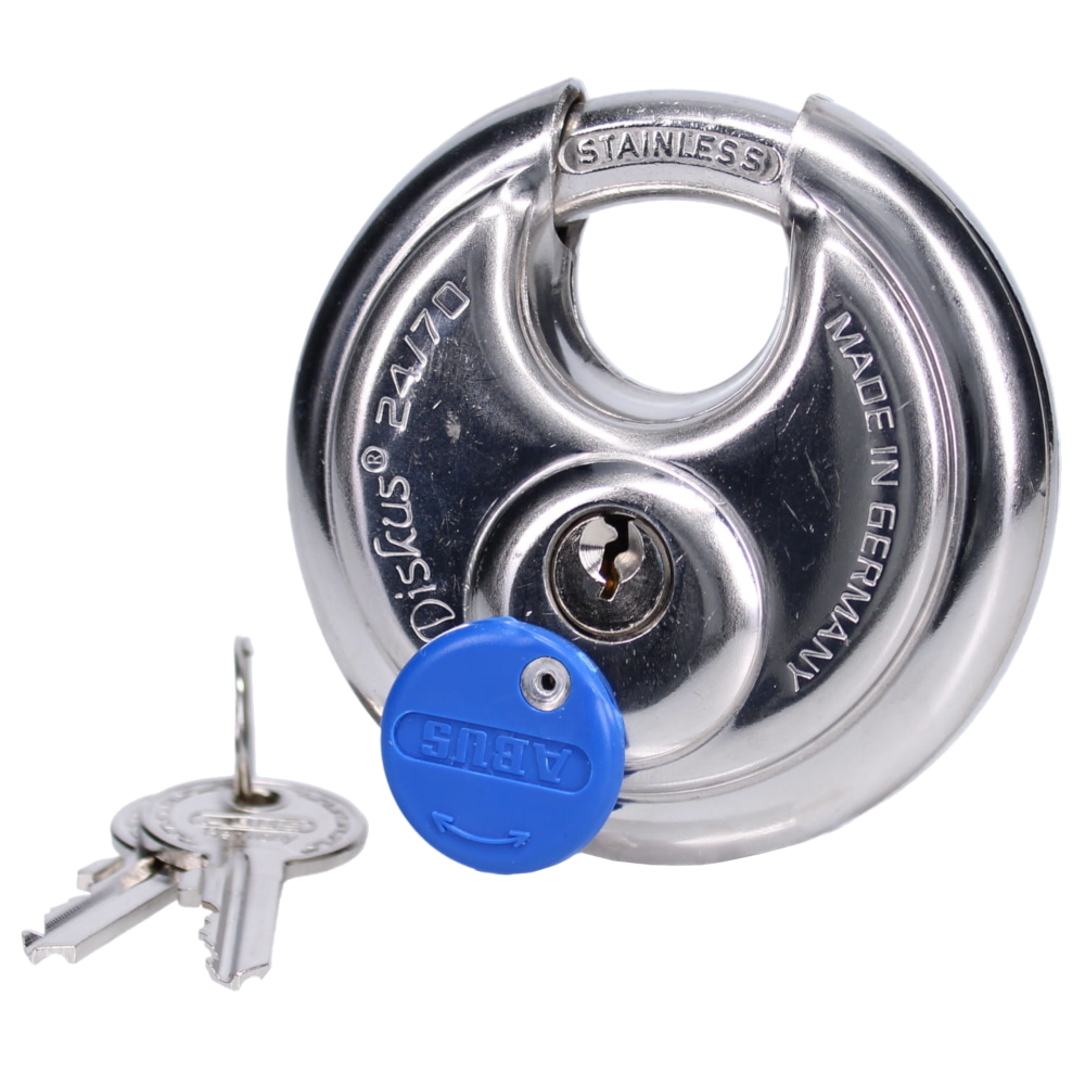 ABUS 24IB Series Diskus Discus Padlock 60mm Keyed Alike 32502 24IB/60 - Stainless Steel ABUS 24IB Series Diskus Discus Padlock 60mm Keyed Alike 32502 24IB/60 - Stainless Steel