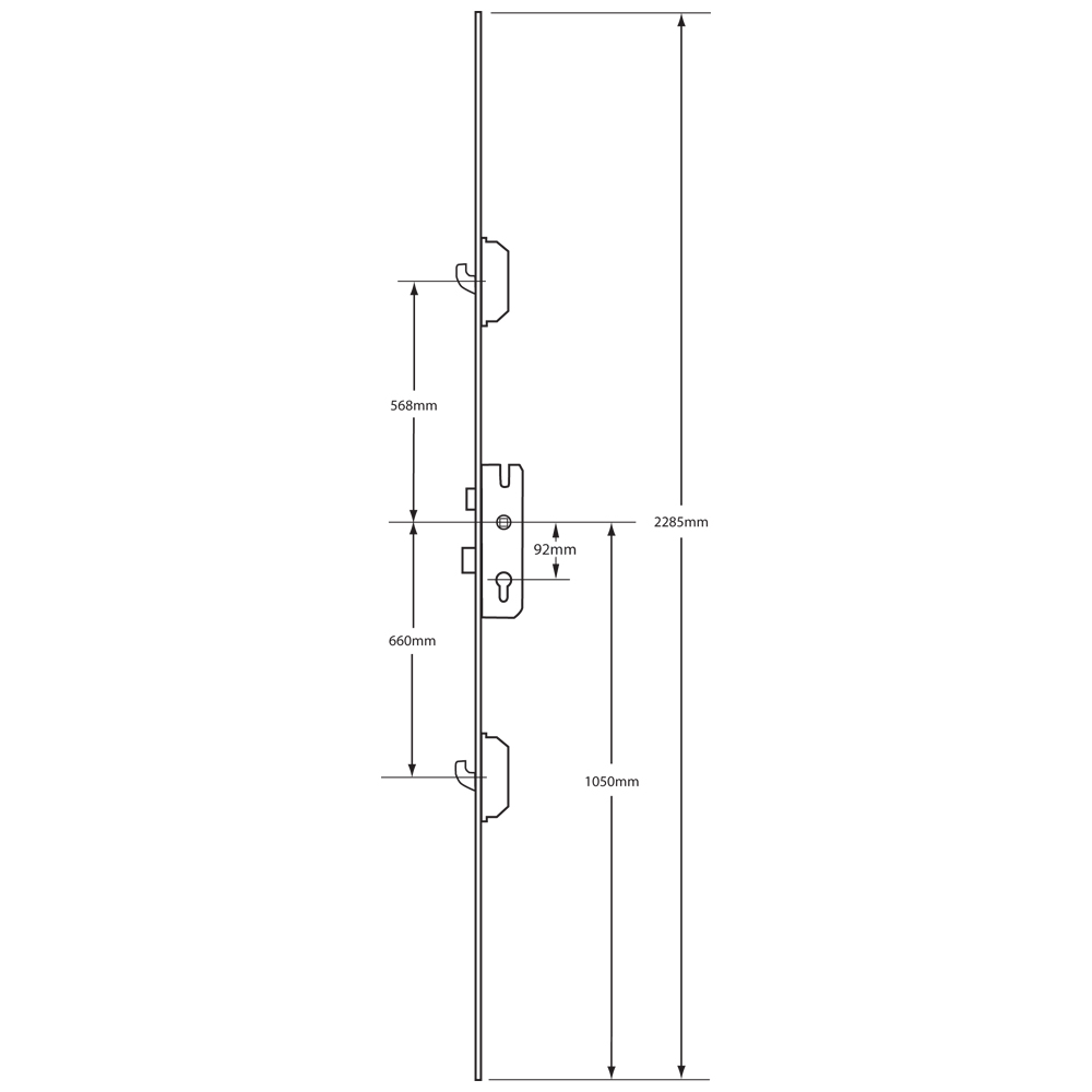 GU Lever Operated Latch & Deadbolt Split Spindle - 2 Hook GU Lever Operated Latch & Deadbolt Split Spindle - 2 Hook