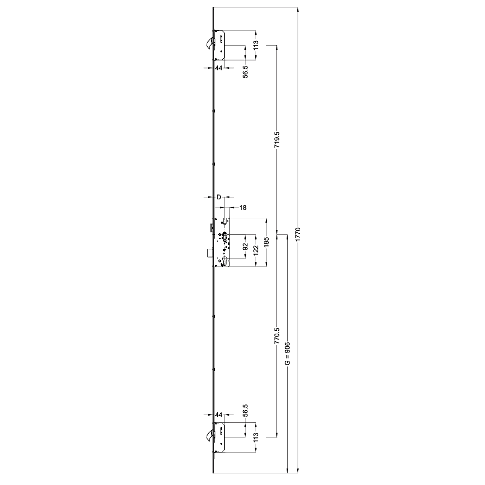 WINKHAUS Cobra Lever Operated Latch & Deadbolt Single Spindle 20mm Radius 2 Hook WINKHAUS Cobra Lever Operated Latch & Deadbolt Single Spindle 20mm Radius 2 Hook