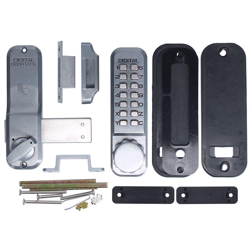 LOCKEY 2200 Series Digital Lock With Rim Dead Bolt - Satin Chrome LOCKEY 2200 Series Digital Lock With Rim Dead Bolt - Satin Chrome