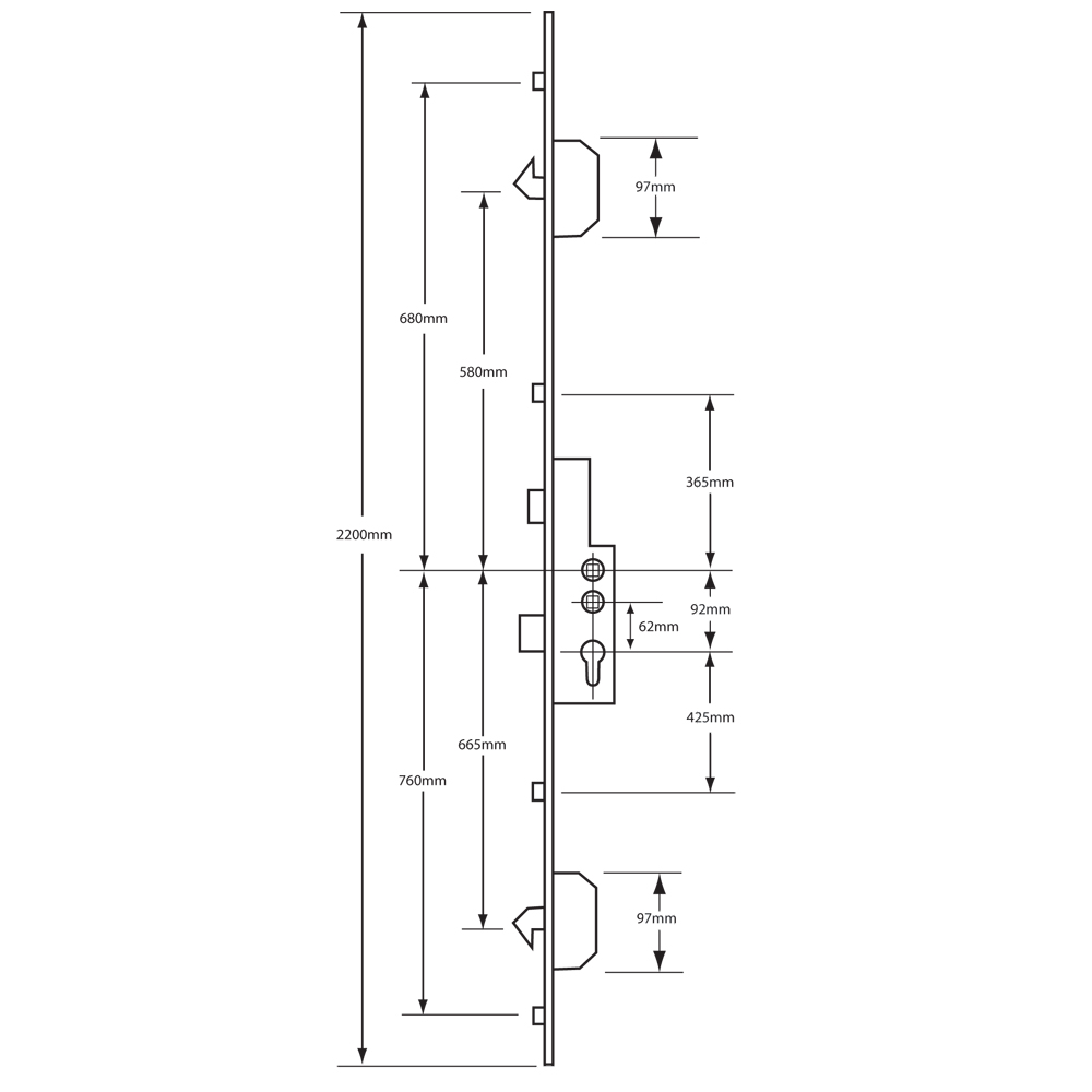 AVOCET Lever Operated Latch & Deadbolt Twin Spindle - 2 Hook 4 Roller AVOCET Lever Operated Latch & Deadbolt Twin Spindle - 2 Hook 4 Roller